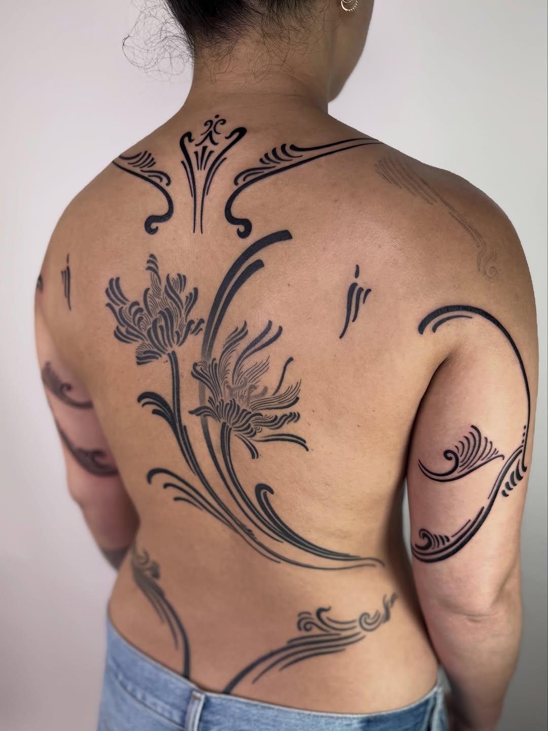 Tattoo by @jenaperrytattoos — ornamental, blackwork