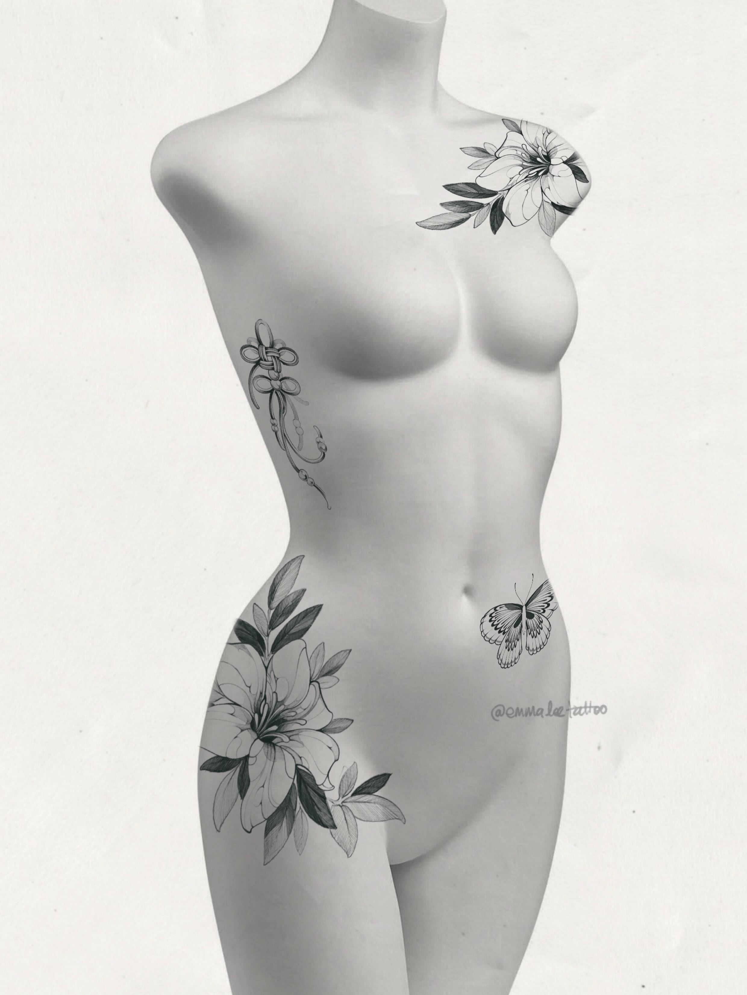 Tattoo by @emmaleetattoo — black_and_grey
