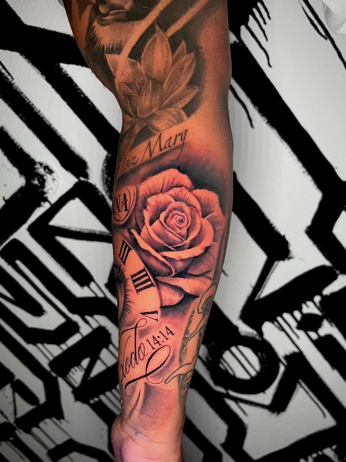 Rose realism tattoo on the forearm by Nick Andrade Las Vegas Tattoo Artist