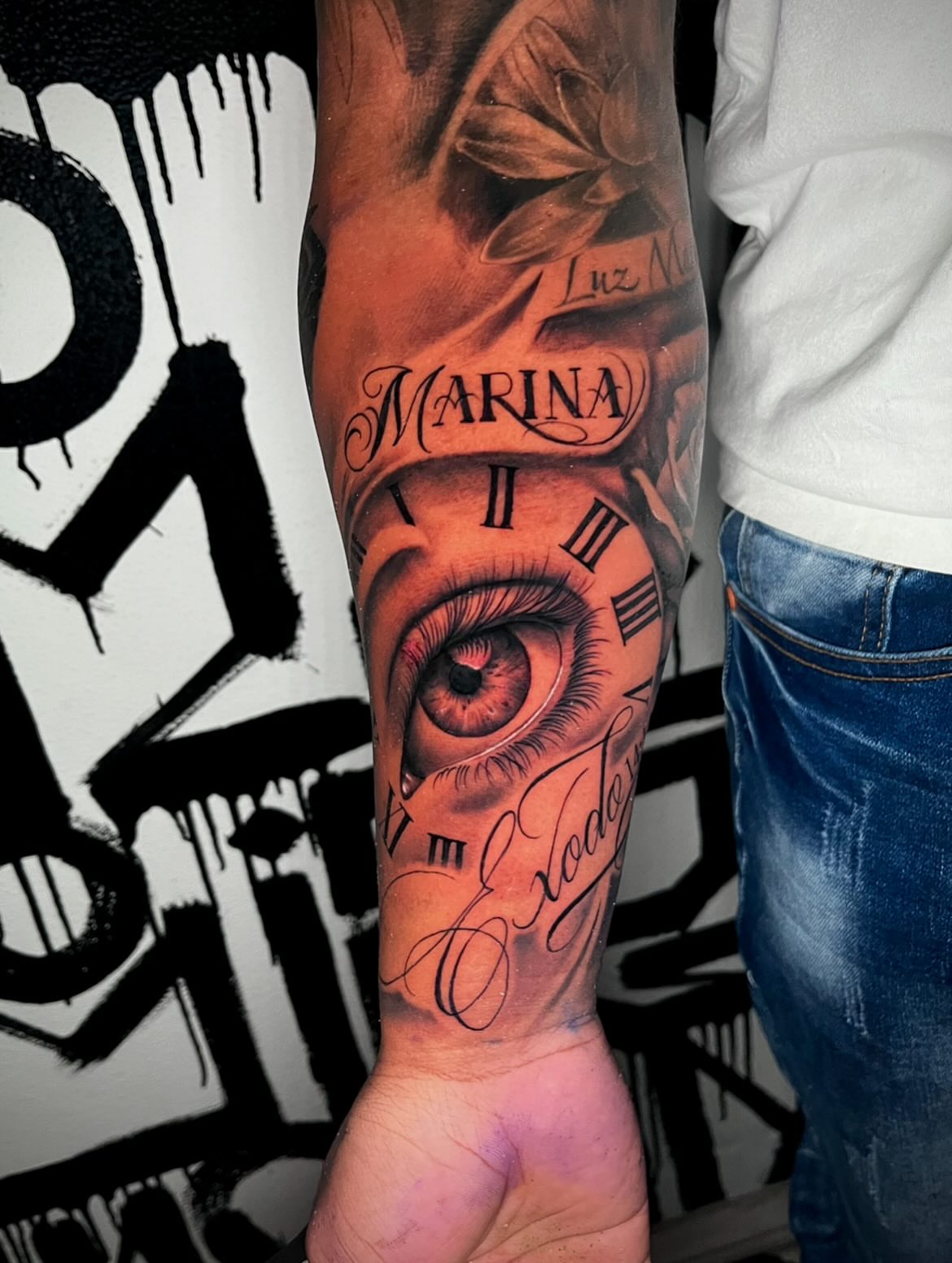 Eye realism tattoo on the forearm by Nick Andrade Las Vegas Tattoo Artist