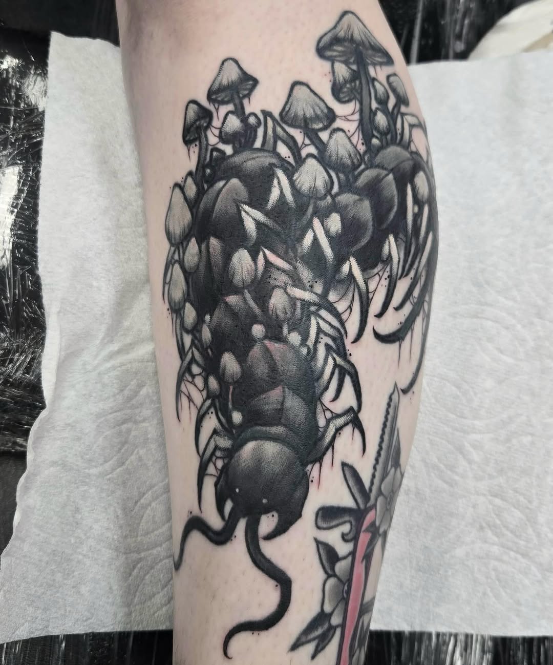 Tattoo by @heathen_tattooer โ black_and_grey, dark_realism