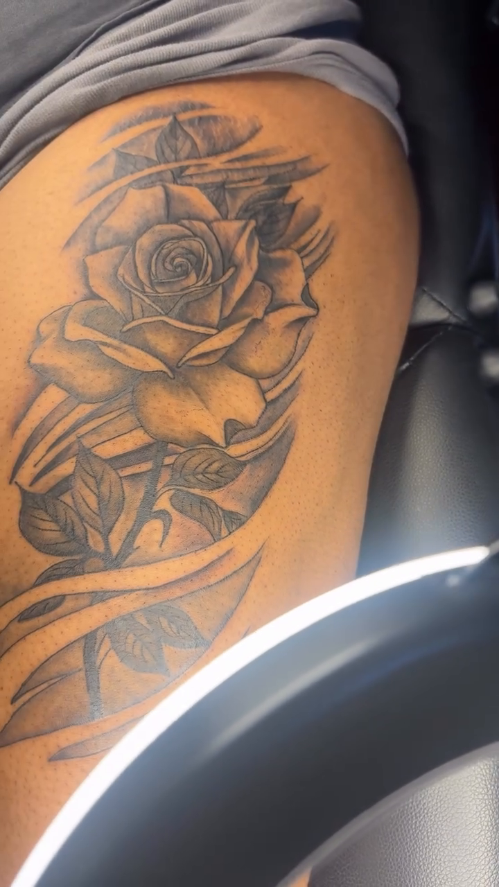 Tattoo by @maleekinkz โ realism, black_and_grey