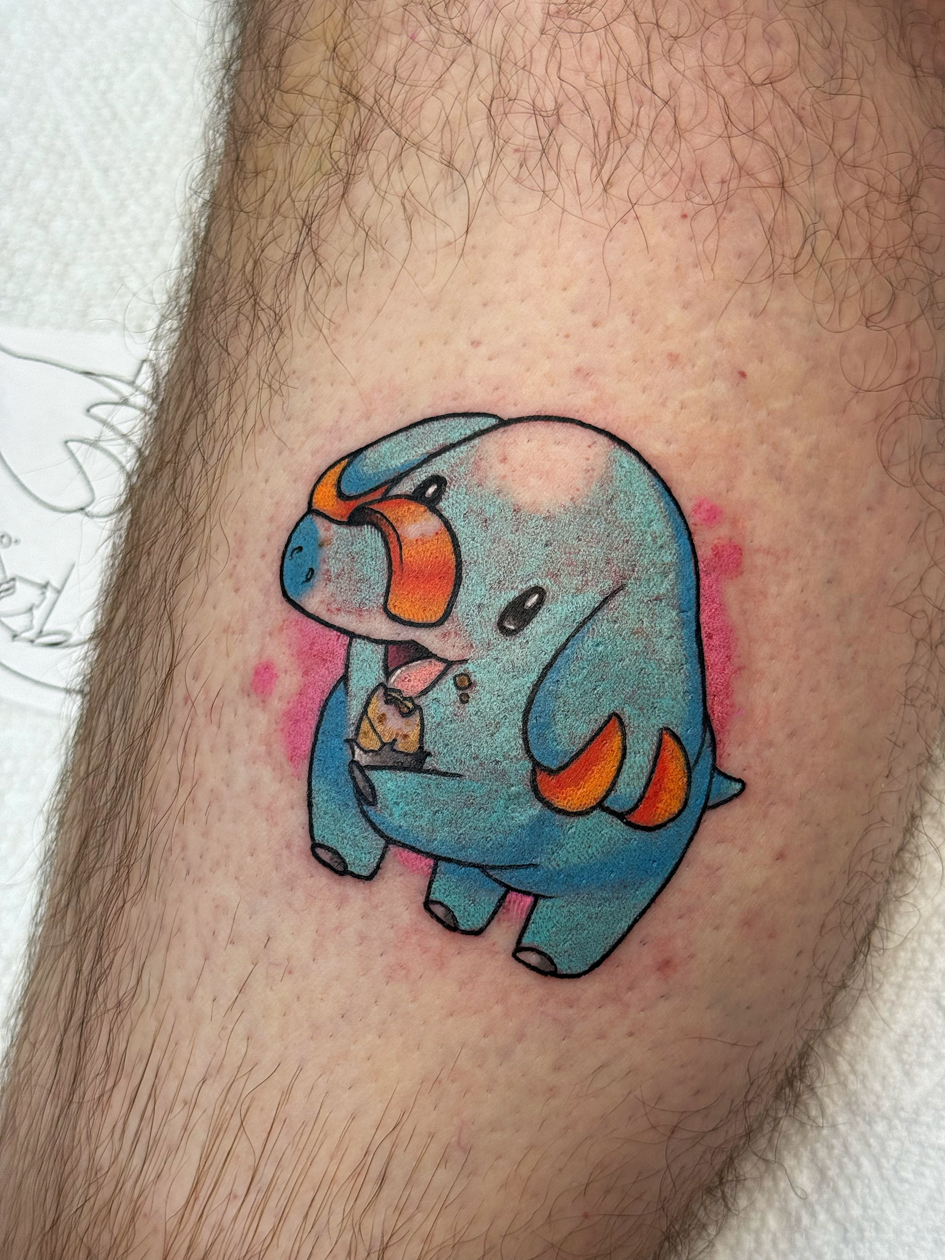 Squirtle dotwork tattoo on the forearm by vic