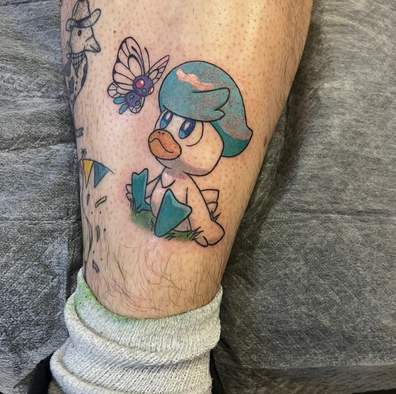 Tattoo by @honeybri.tattoo — dotwork, anime