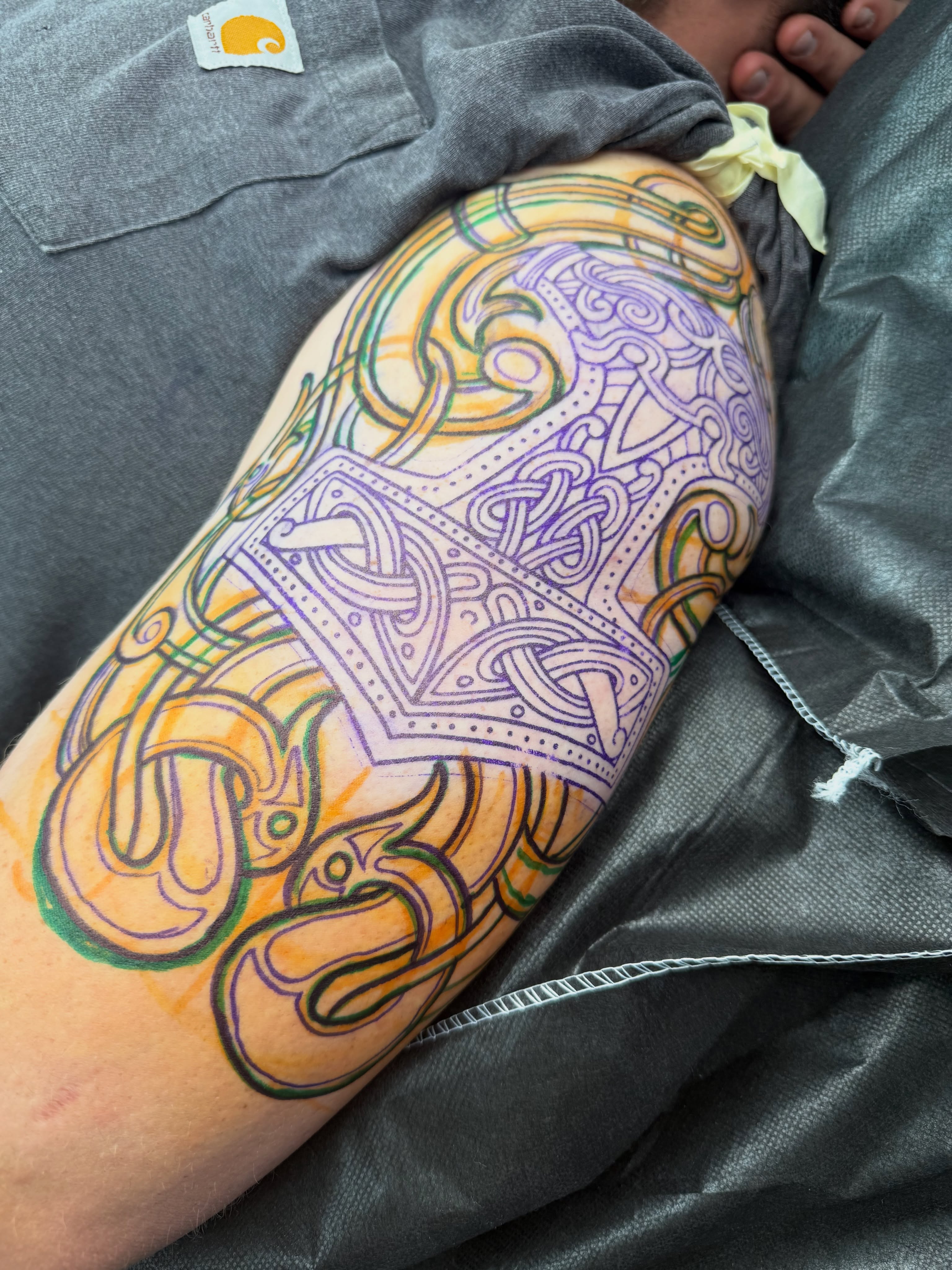 Abstract design geometric tattoo on the forearm by Joe Weber, Monona, Wisconsin