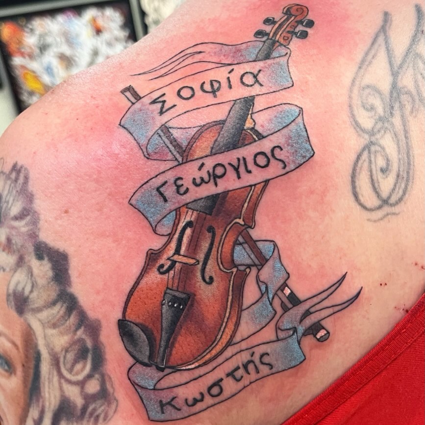 Tattoo by @milesmaniaci — realism, lettering_script