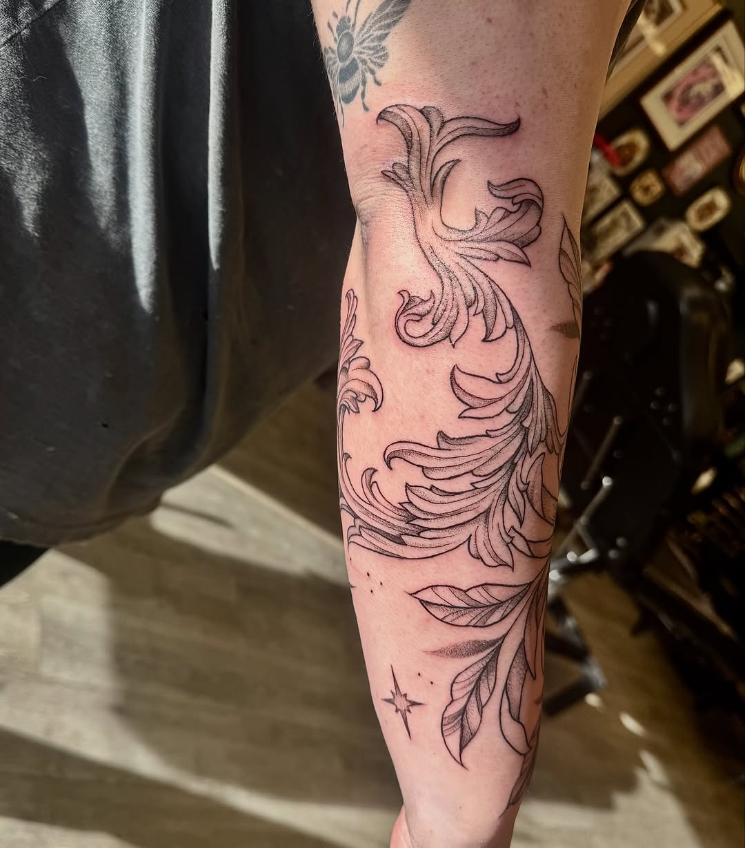 Tattoo by @kat.b.tattoos โ ornamental, dotwork