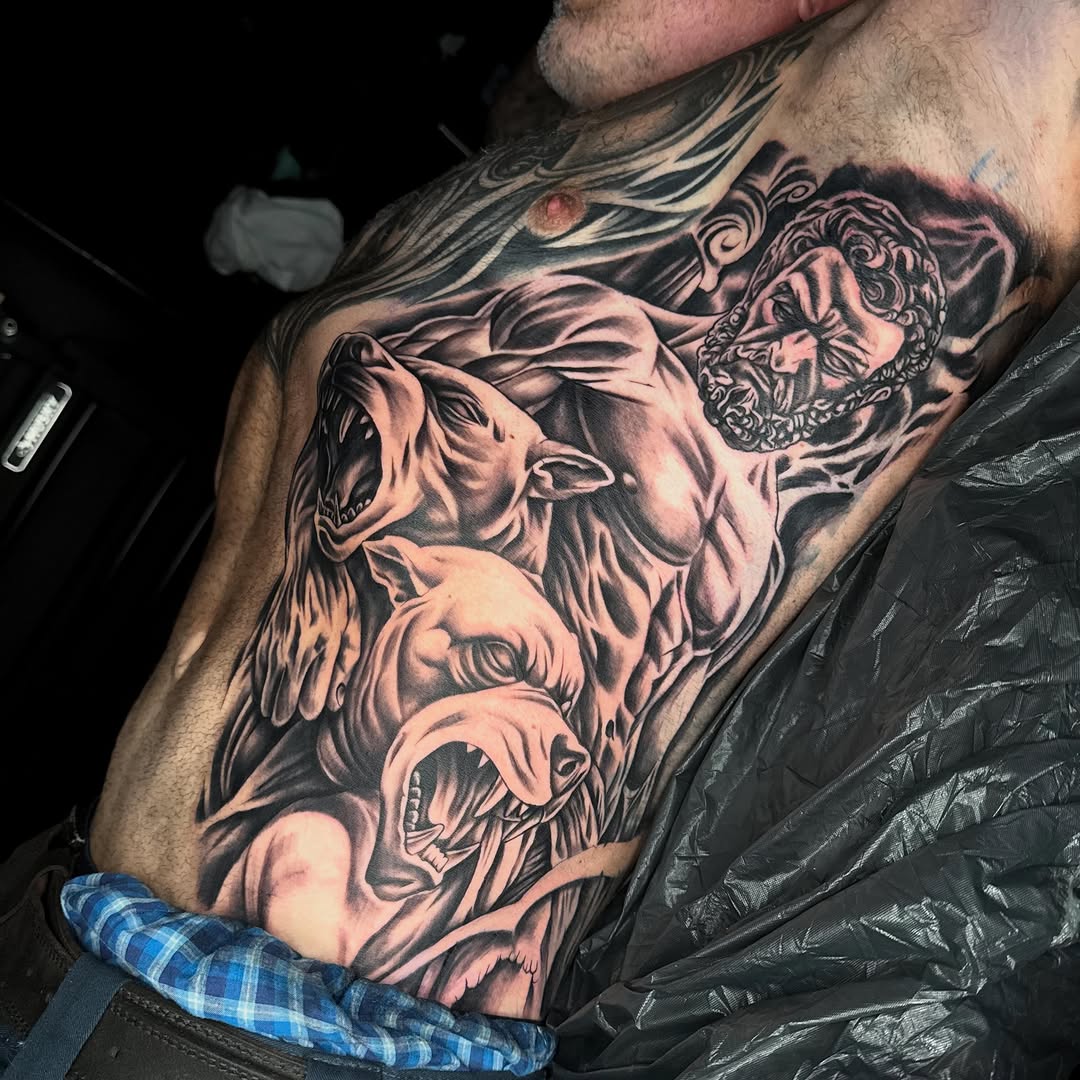 Tattoo by @idrinkink_ — black_and_grey, realism