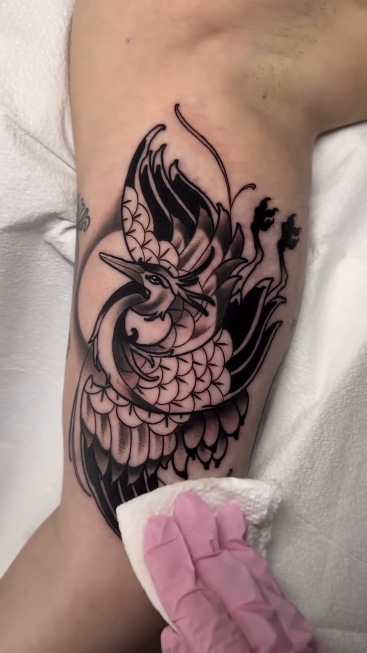 Tattoo by @kurrstradamus β japanese_irezumi, black_and_grey