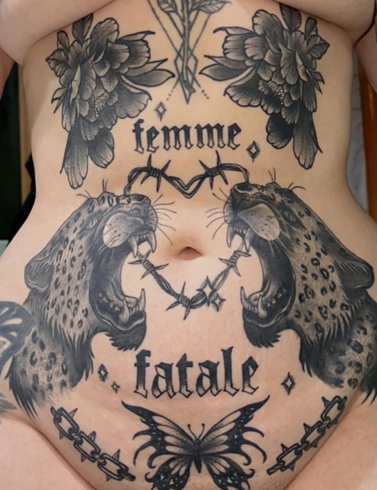 Tattoo by @rottenronnietattoos — american_traditional, black_and_grey