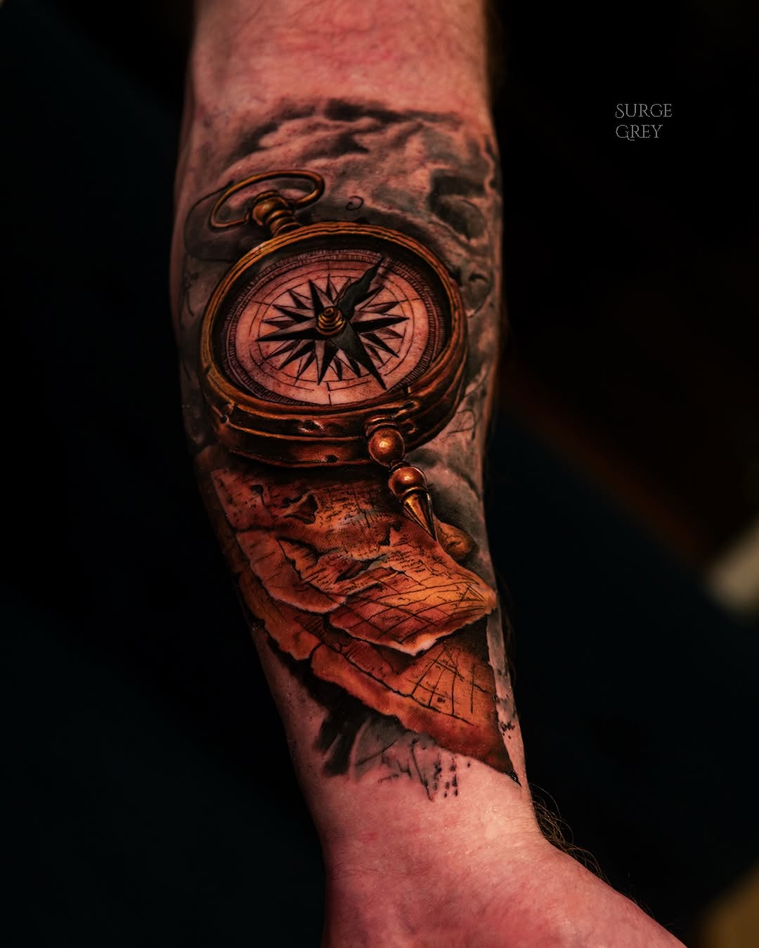 Tattoo by @surgegrey β realism, black_and_grey