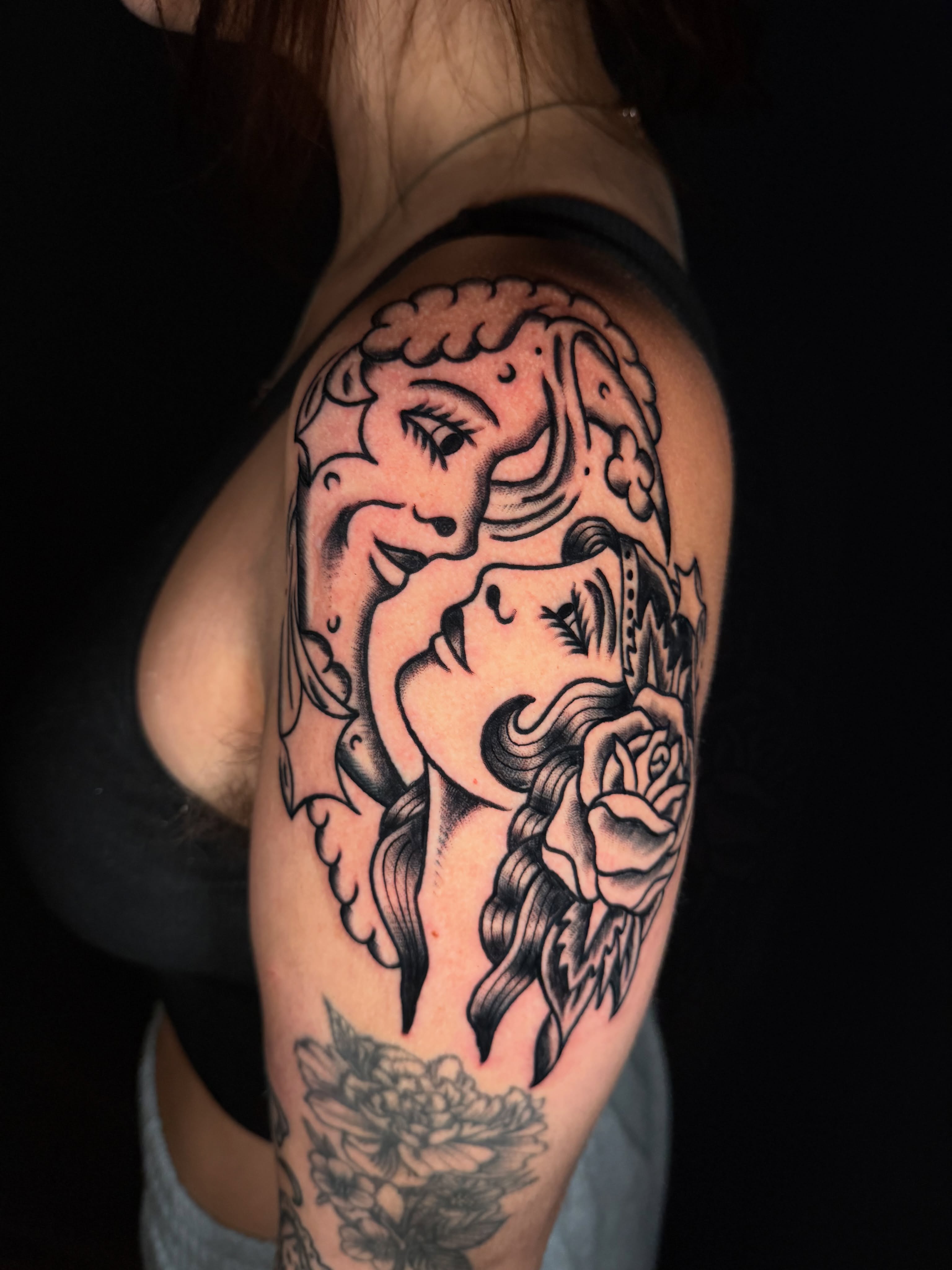 Tattoo by @anttattoos_ — american_traditional, black_and_grey