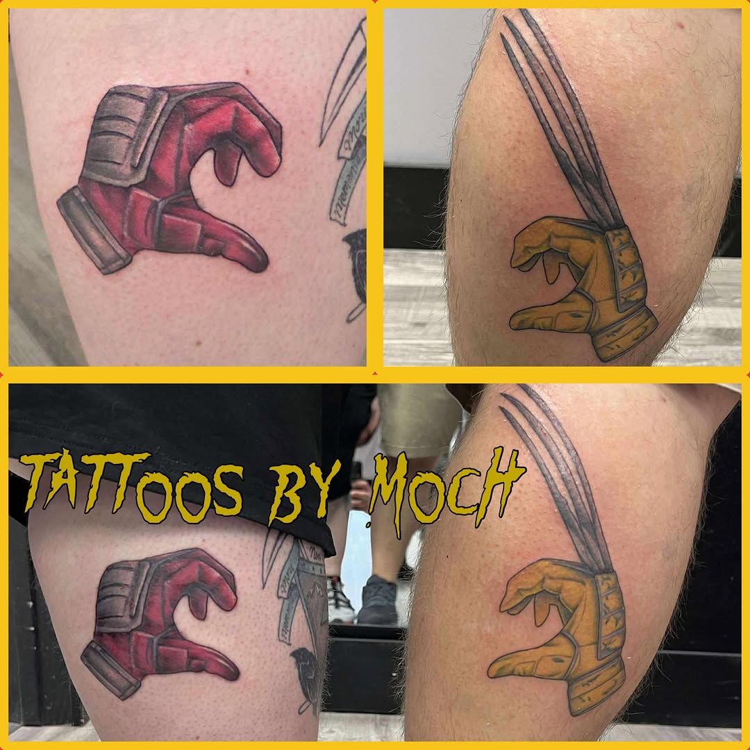 Mech hand geometric tattoo on the forearm by Tattoos By Moch, Toledo, Ohio