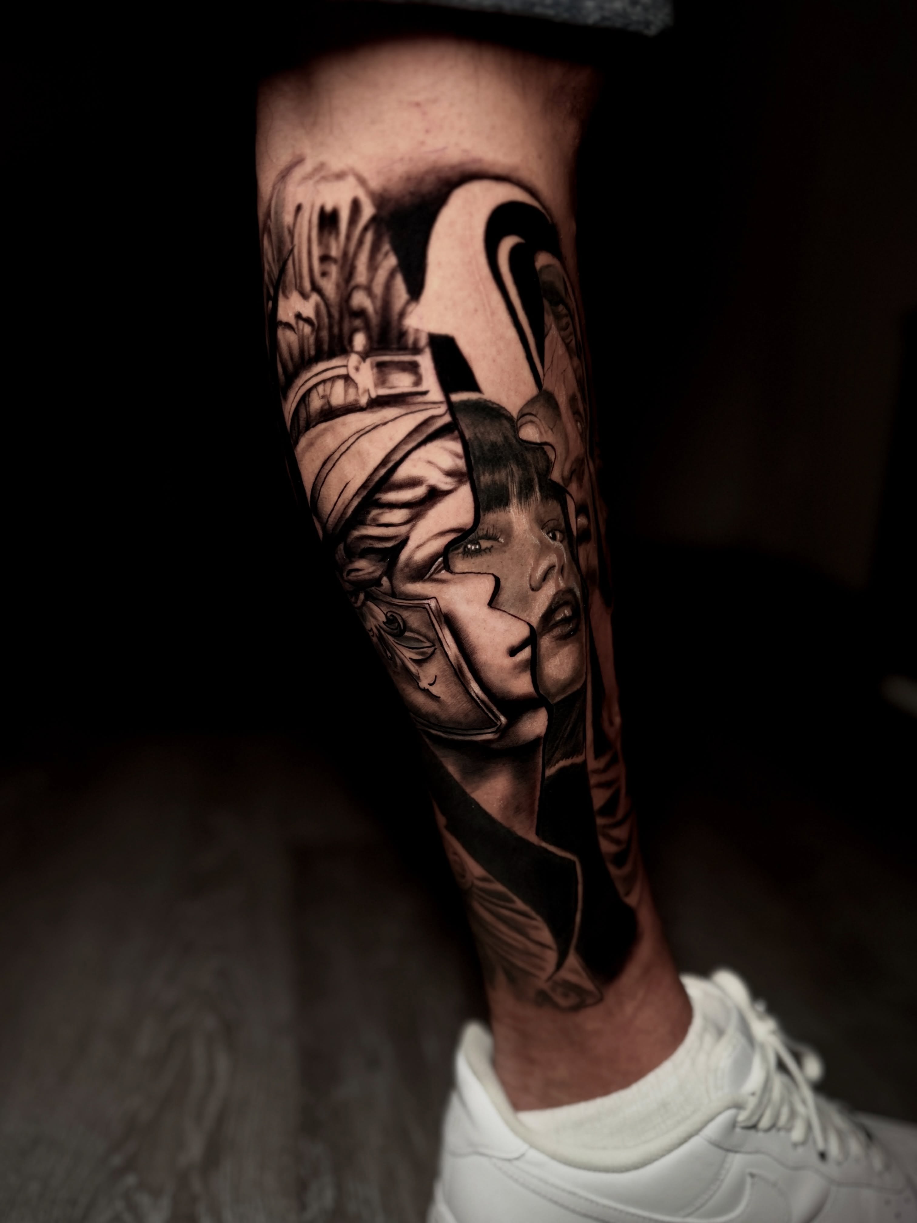 Tattoo by @lalex.tattoo — black_and_grey, realism