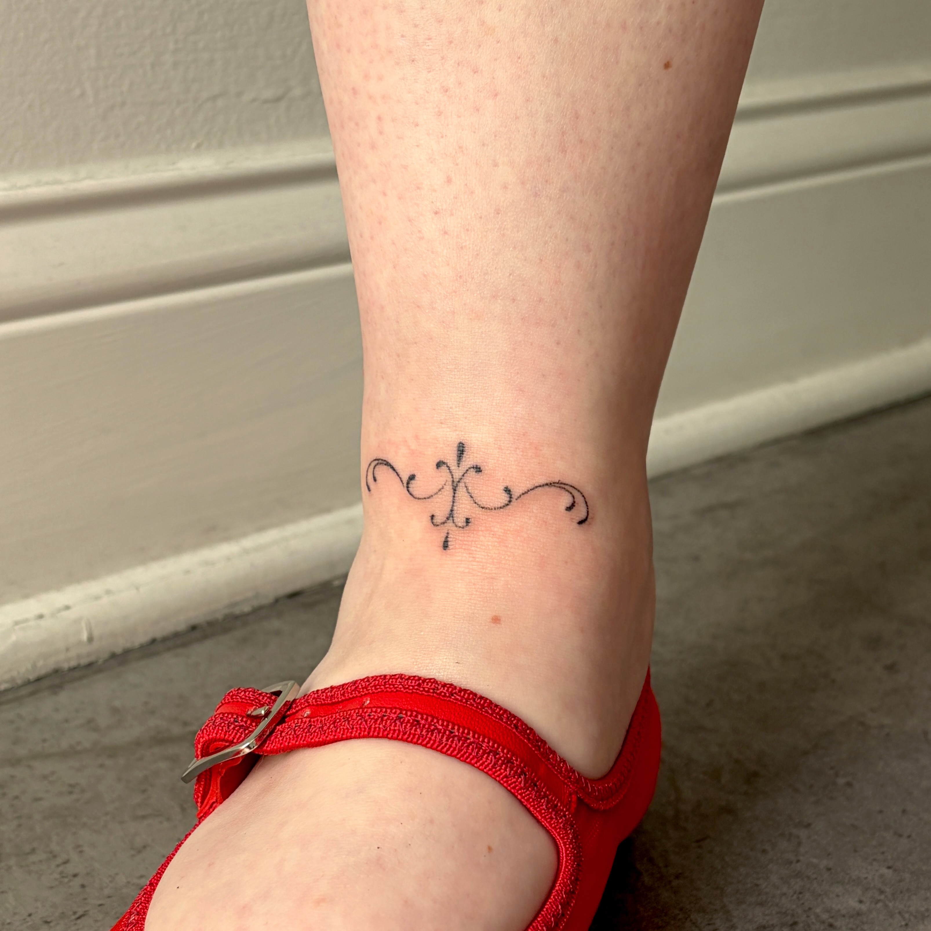 Fleur-de-lis ornamental tattoo on the foot by alli ミ☆