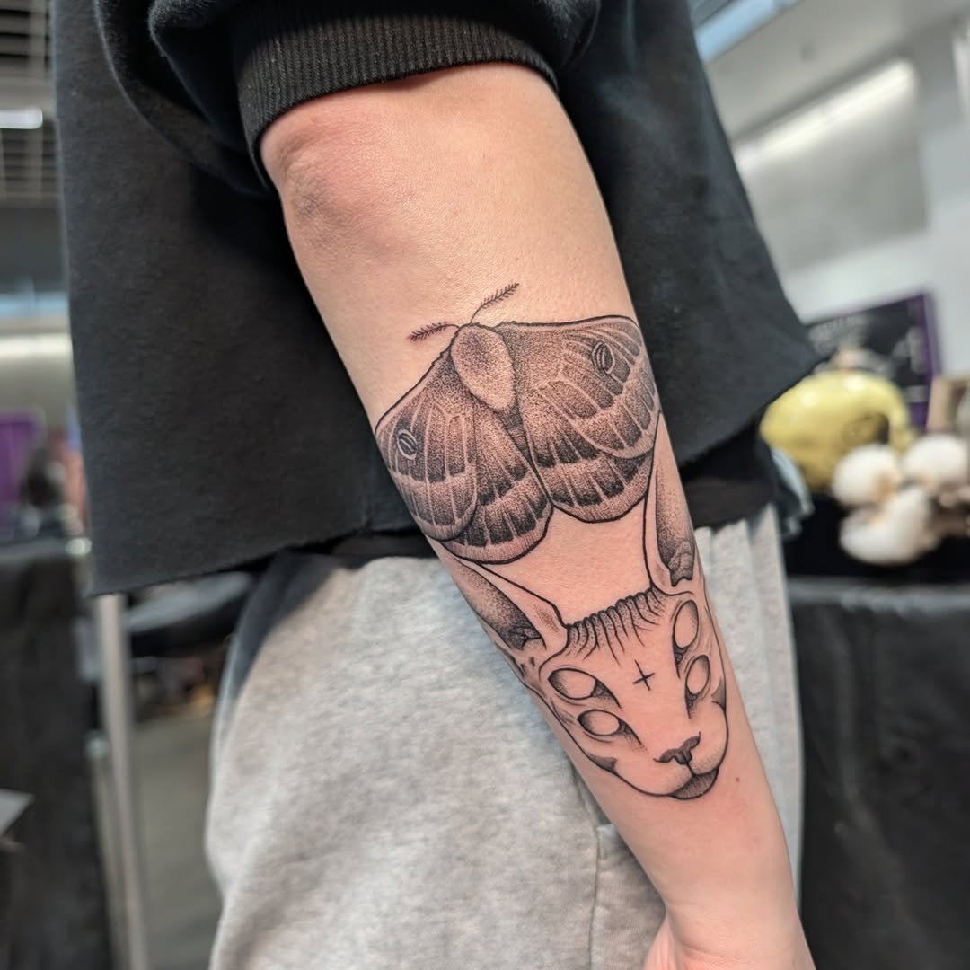 Tattoo by @heathstudiosandtattoo — dotwork, black_and_grey