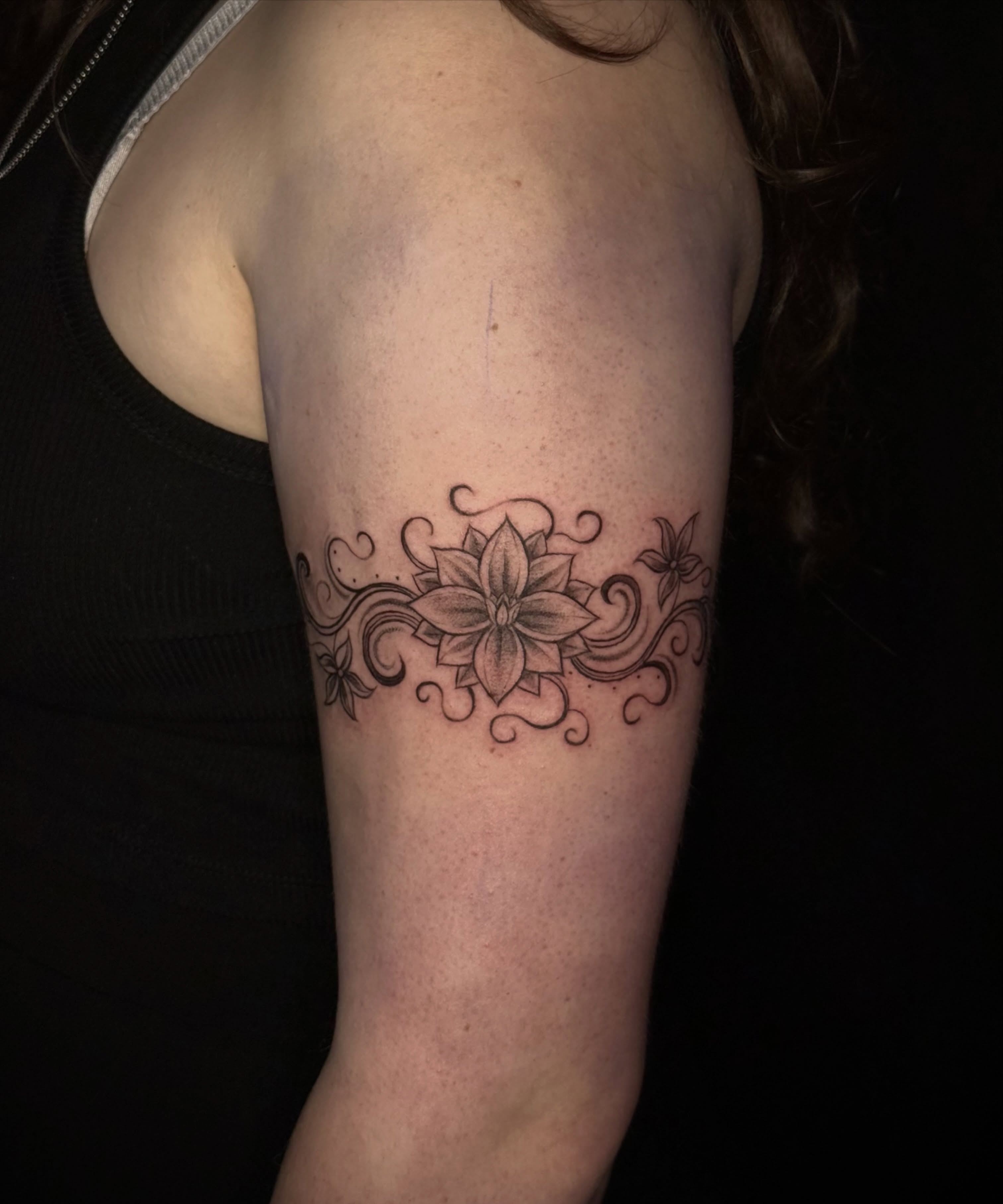 Lotus flower black and grey tattoo on the forearm by ๐๐ญ๐ฆ๐จ๐ณ๐ข โ๐๐ฆ๐จโ ๐ฆต