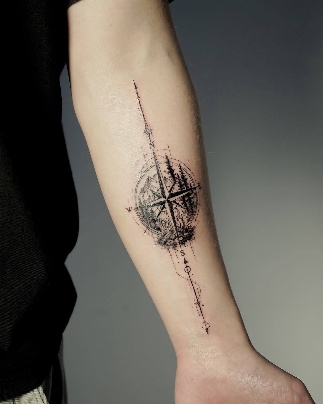 Tattoo by @inkzist — black_and_grey, geometric