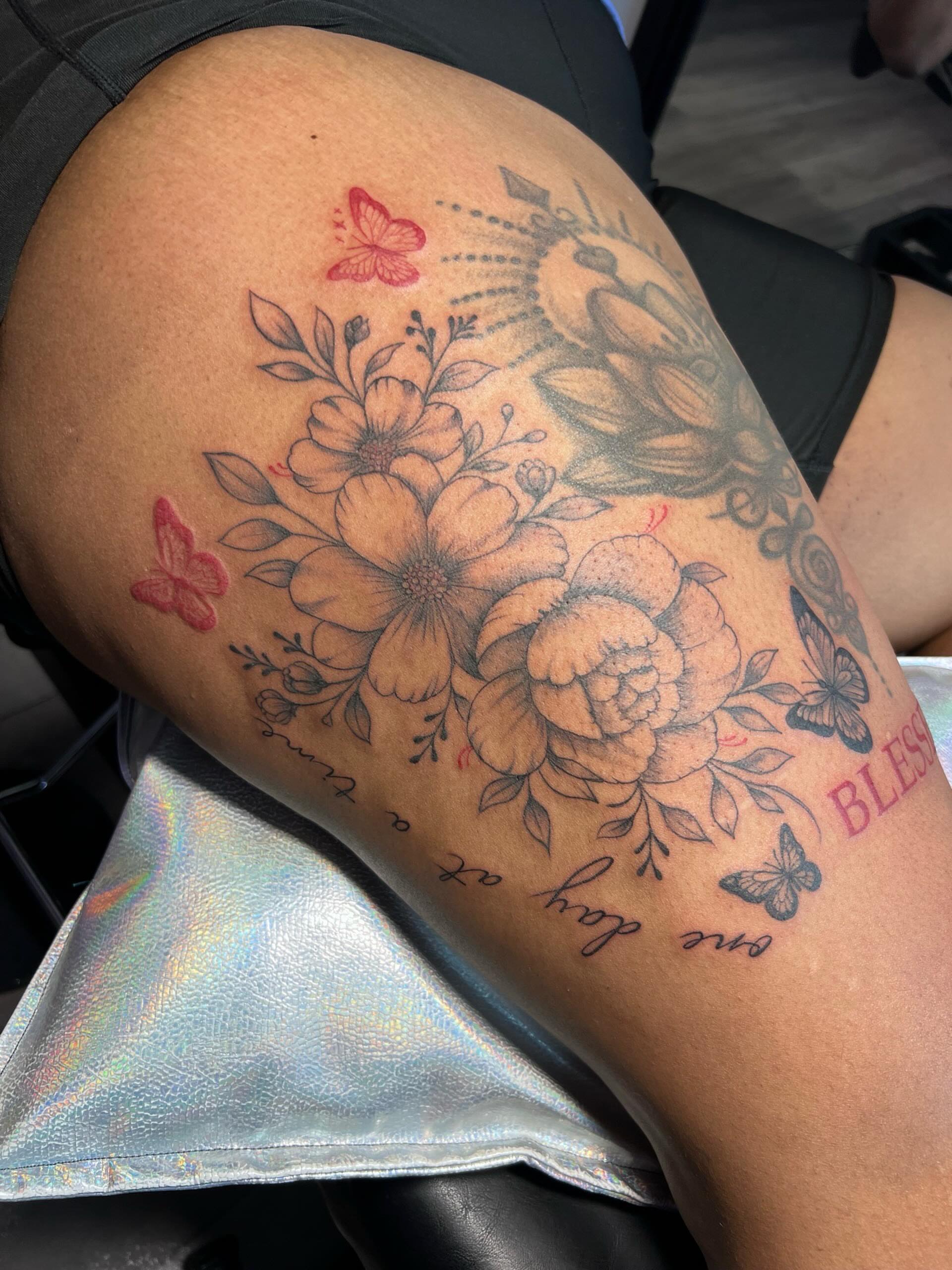 Tattoo by @bossladyphe1 — black_and_grey
