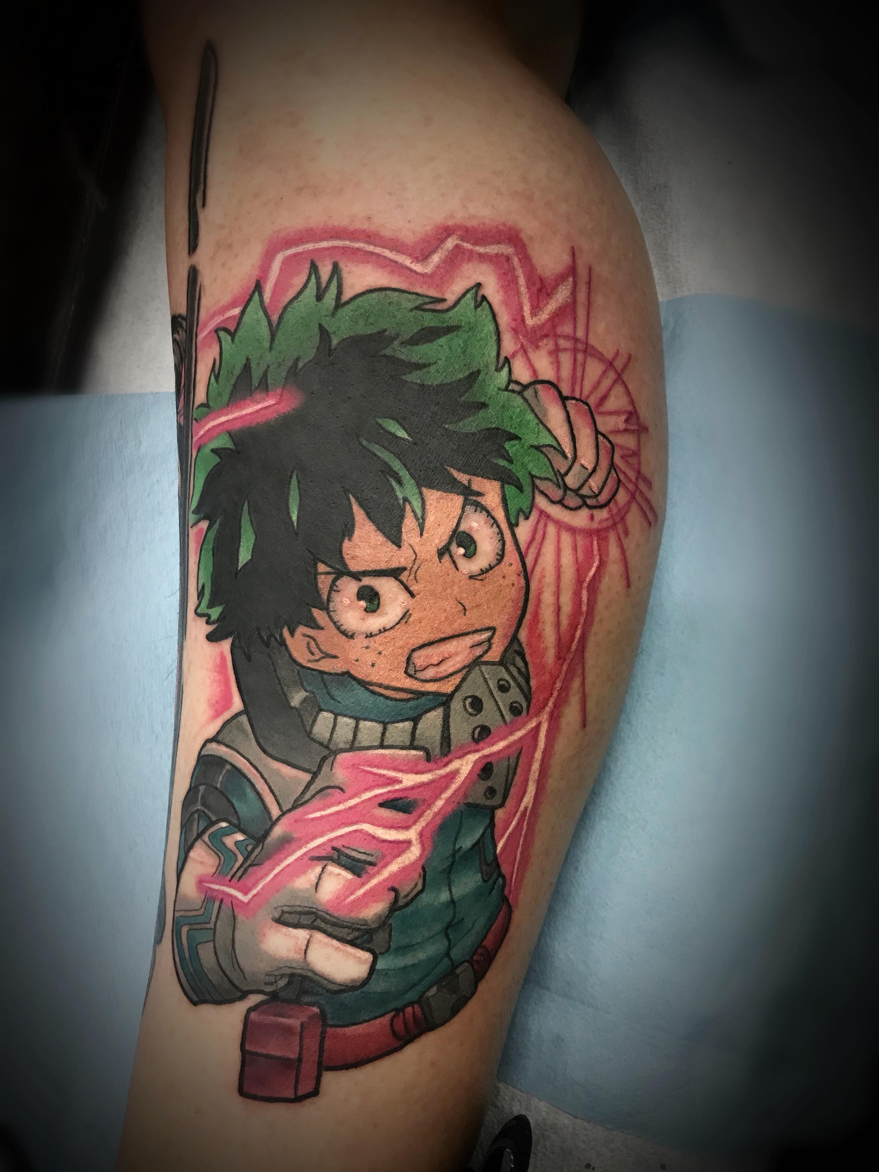 My hero academia character anime tattoo on the forearm by San Diego Tattoo Artist
