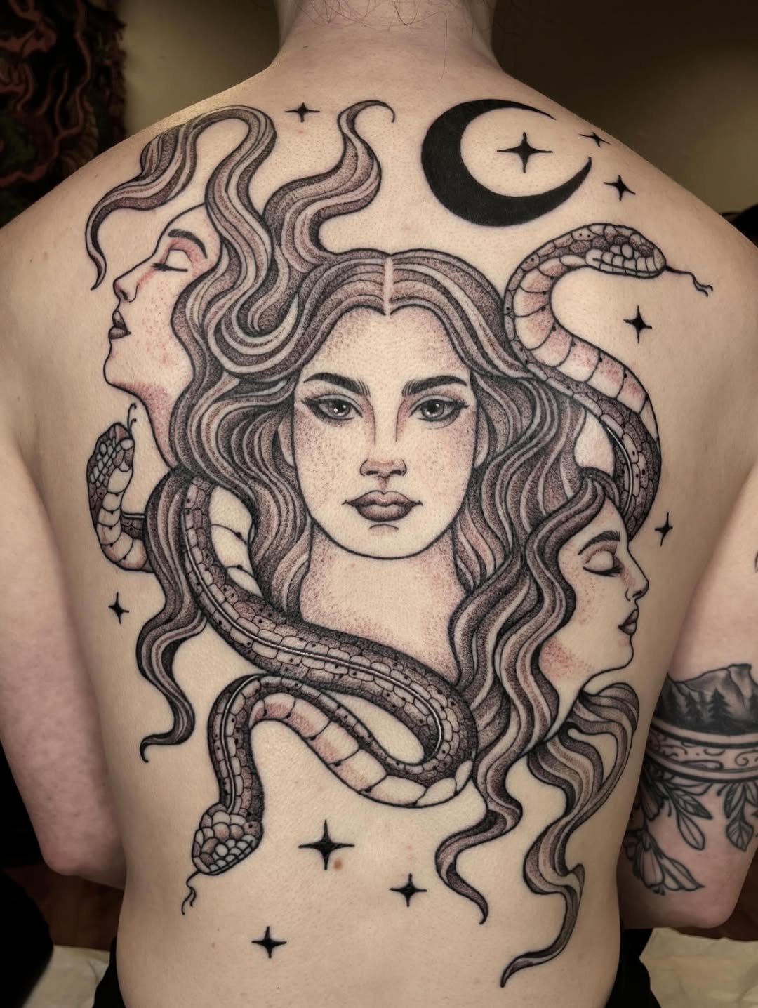 Tattoo by @emilyluxtattoos — black_and_grey, dotwork