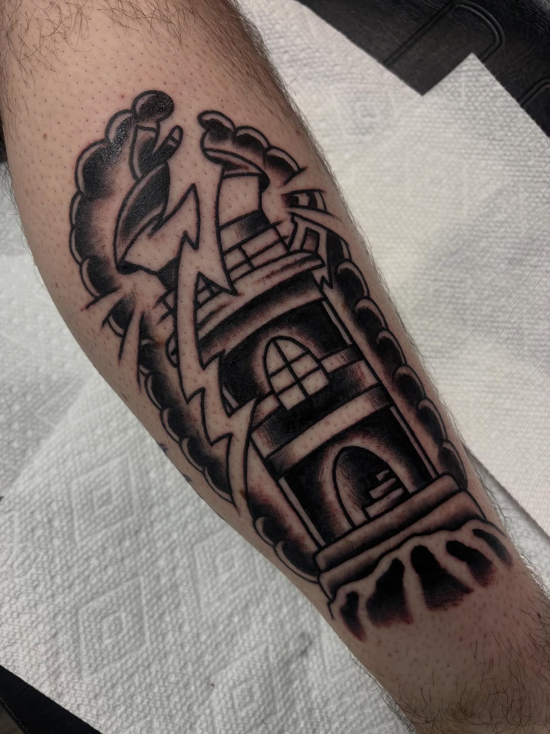 Tattoo by @tannerbrushtattooer โ american_traditional, black_and_grey