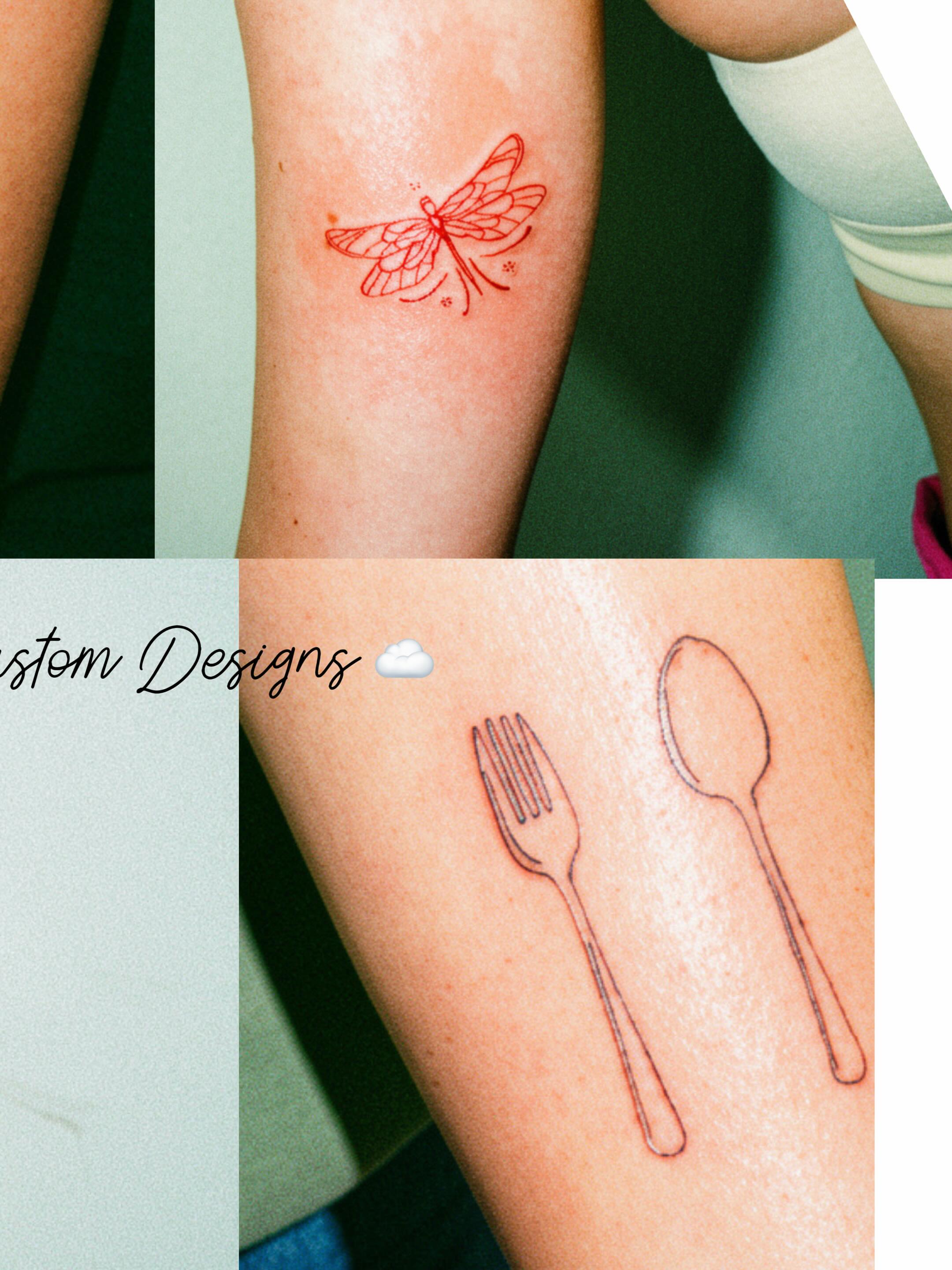 Dragonfly fine line tattoo on the forearm by Ashlee Burkey