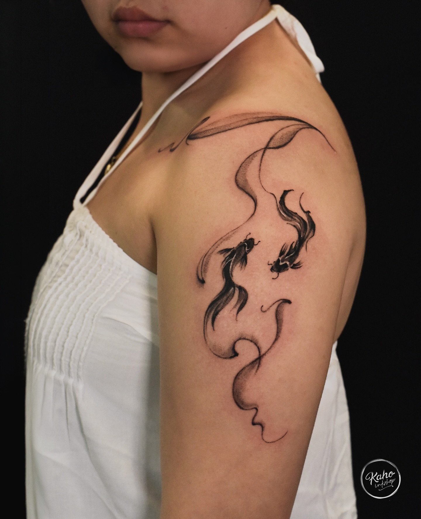 Tattoo by @kahoinkshop — black_and_grey