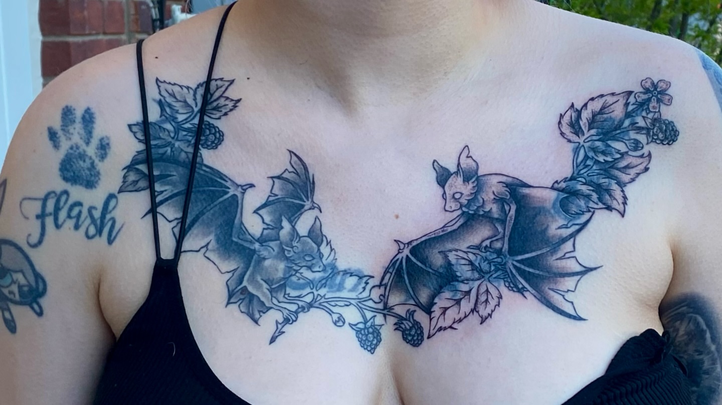 Tattoo by @bloodmilkandhoney — black_and_grey