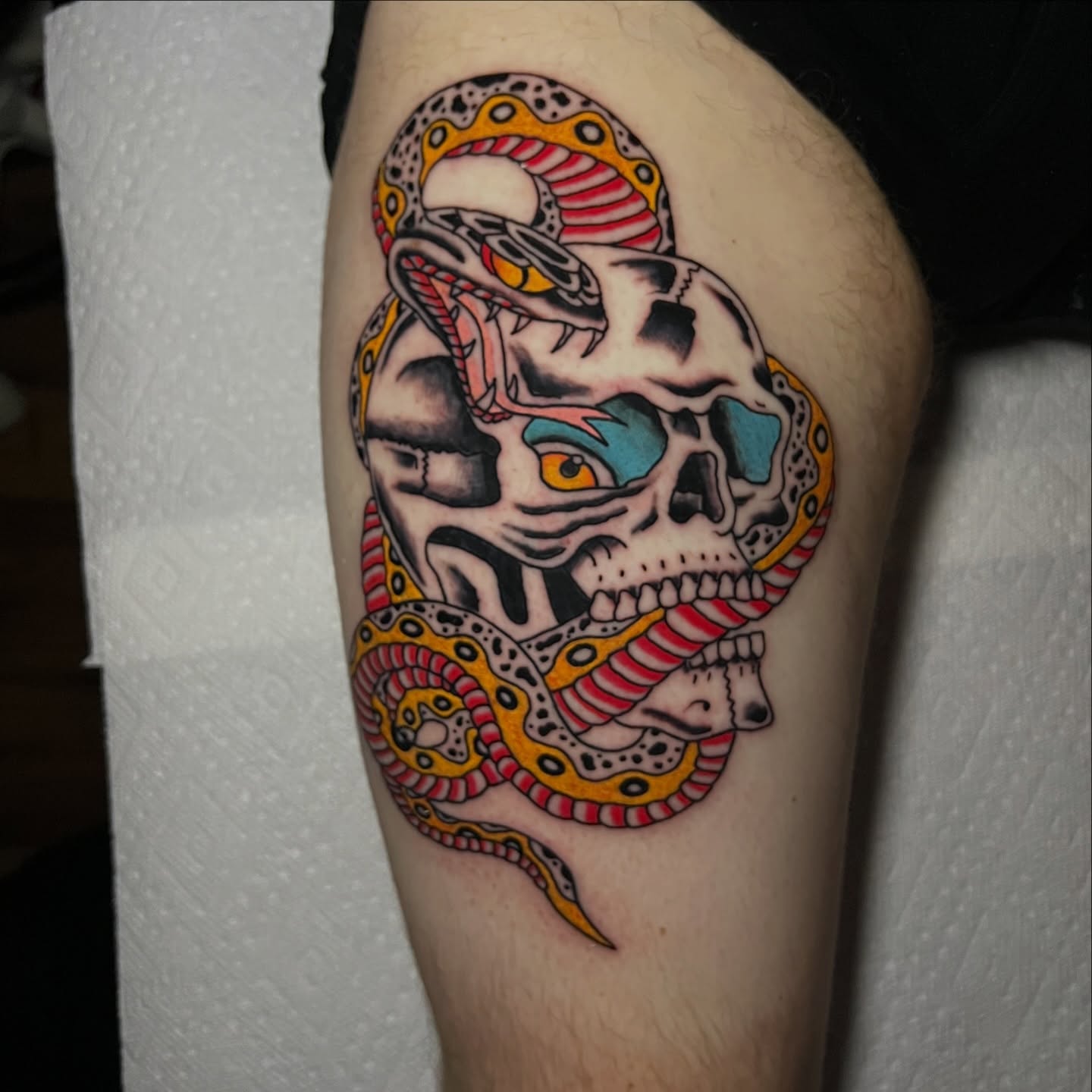 Tattoo by @mattlasses — american_traditional, trash_polka