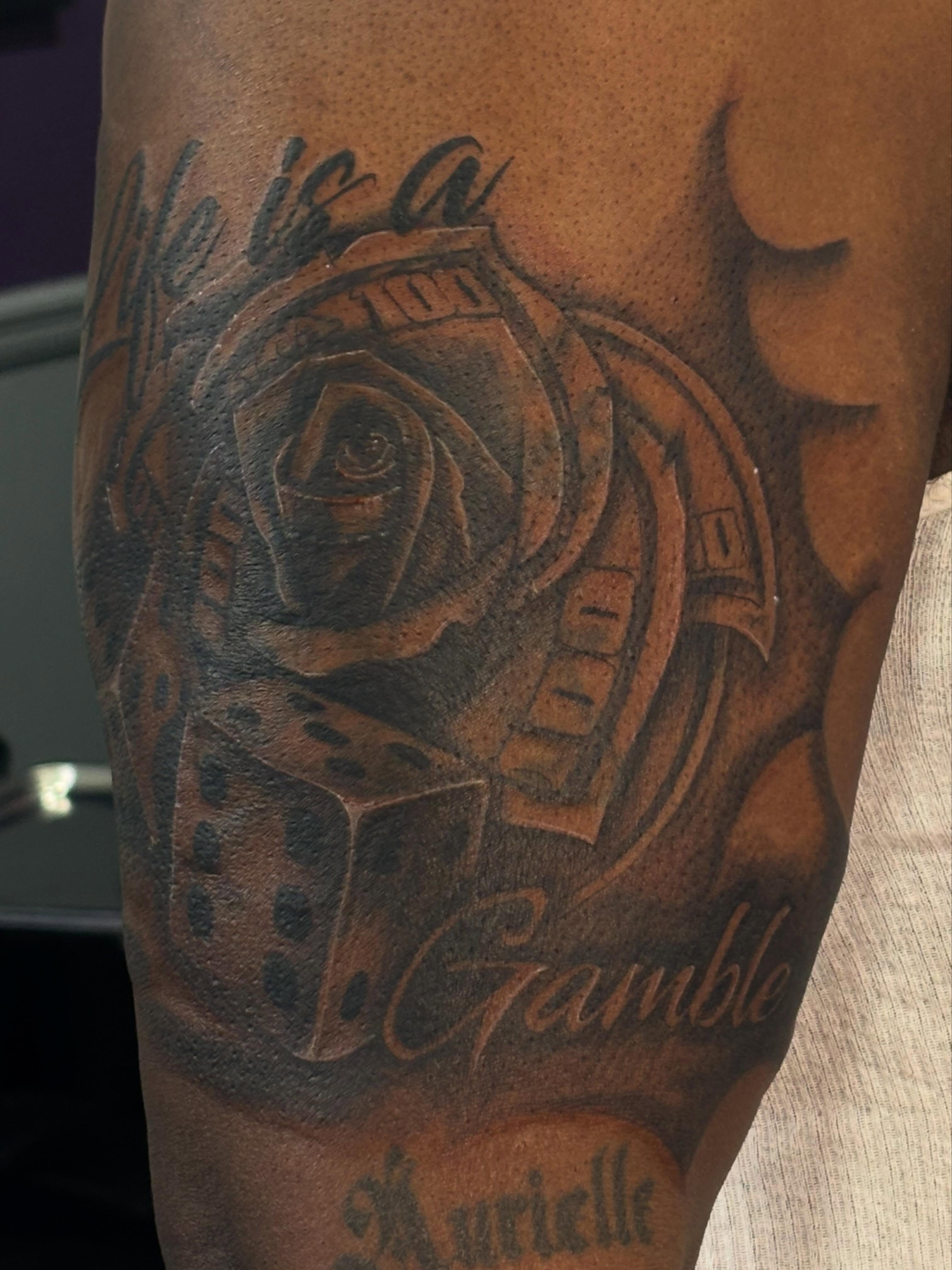 Tattoo by @_stabbygabby — black_and_grey