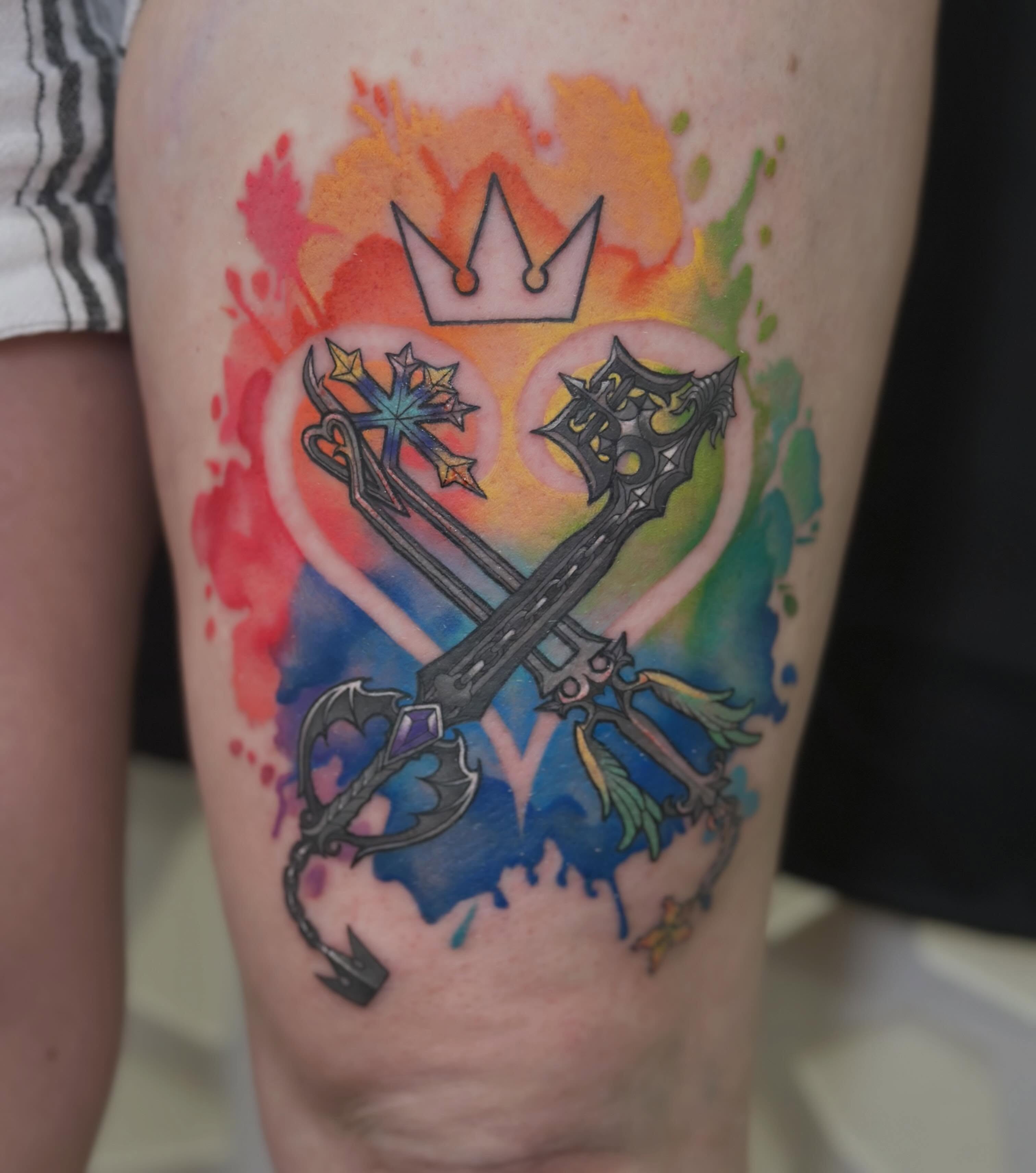 Tattoo by @jerritattoos — watercolor, new_school