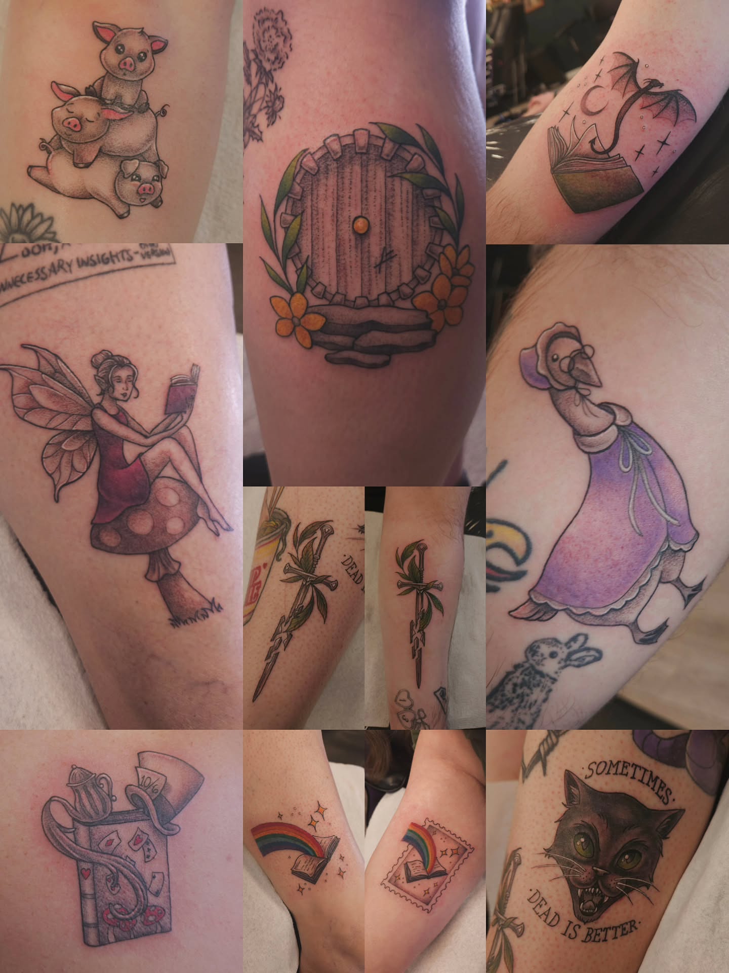 Fairy reading book illustrative tattoo on the thigh by πΎπππππ πΎπππππ