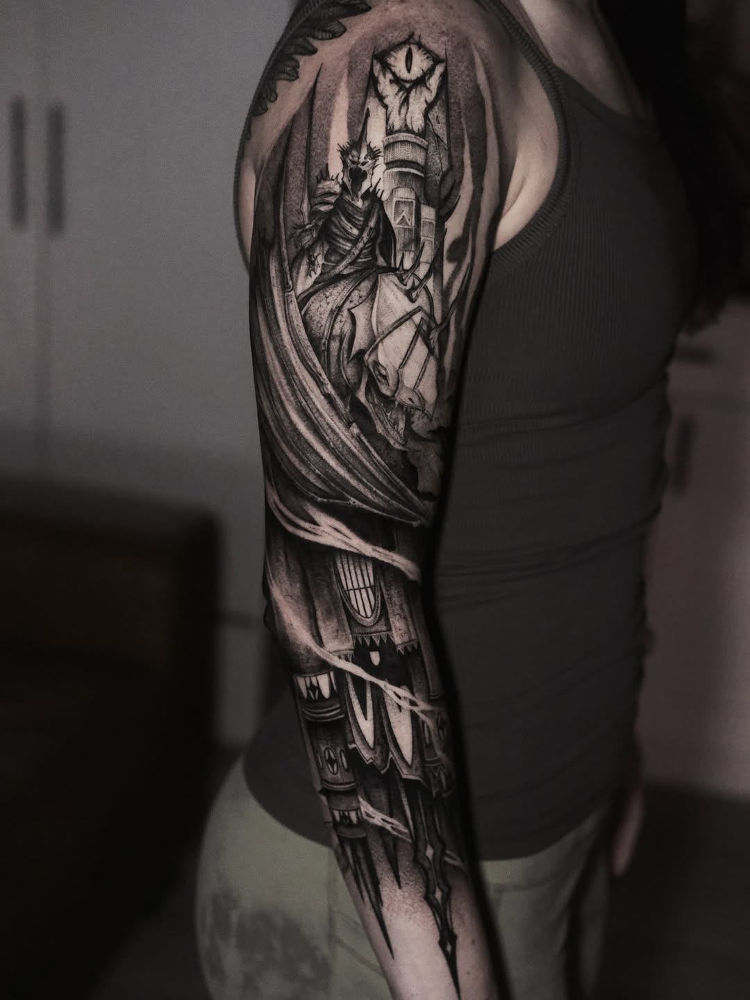Tattoo by @tattooxklo โ black_and_grey, dark_realism