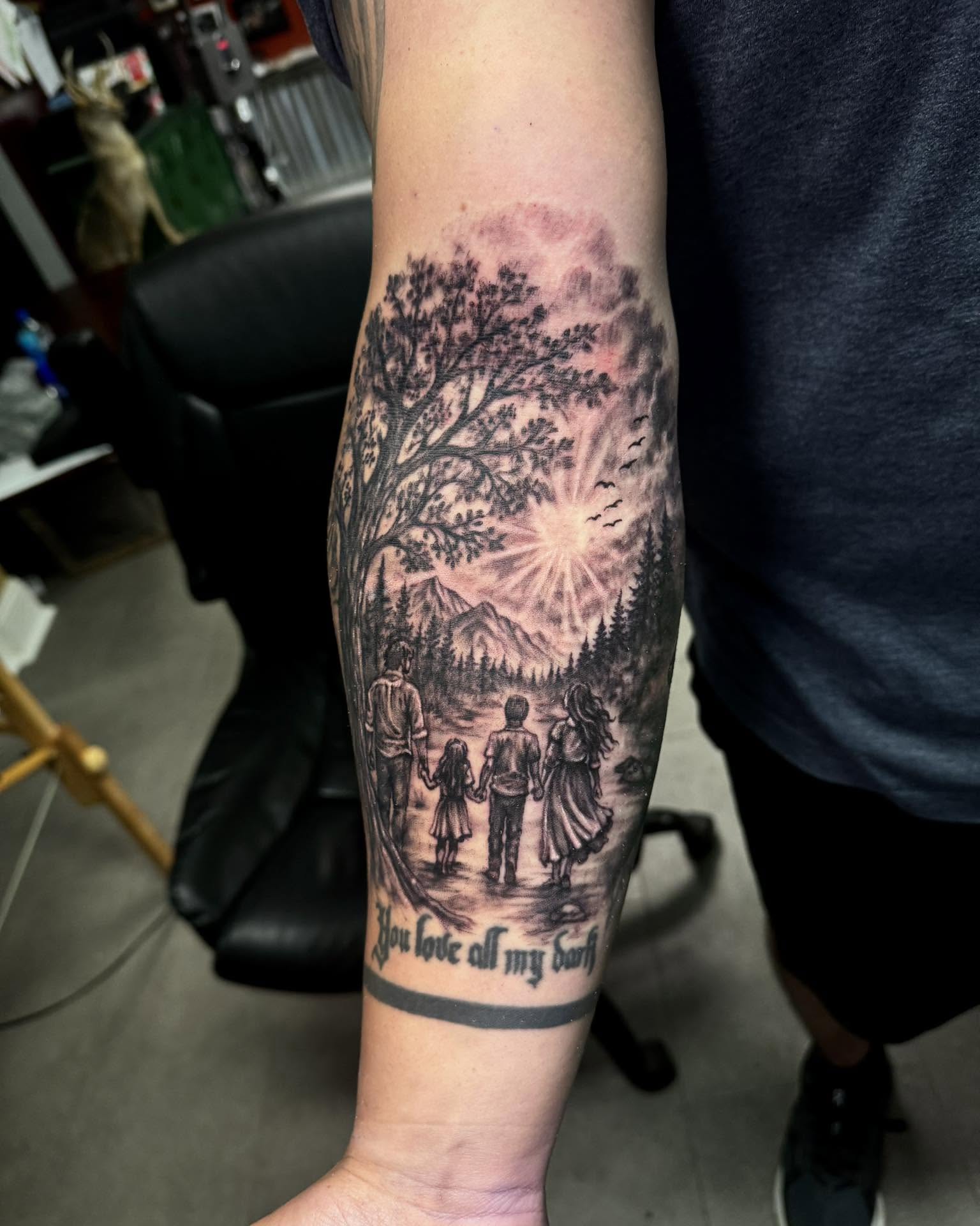 Tattoo by @justin_hofmeister_ — black_and_grey, realism