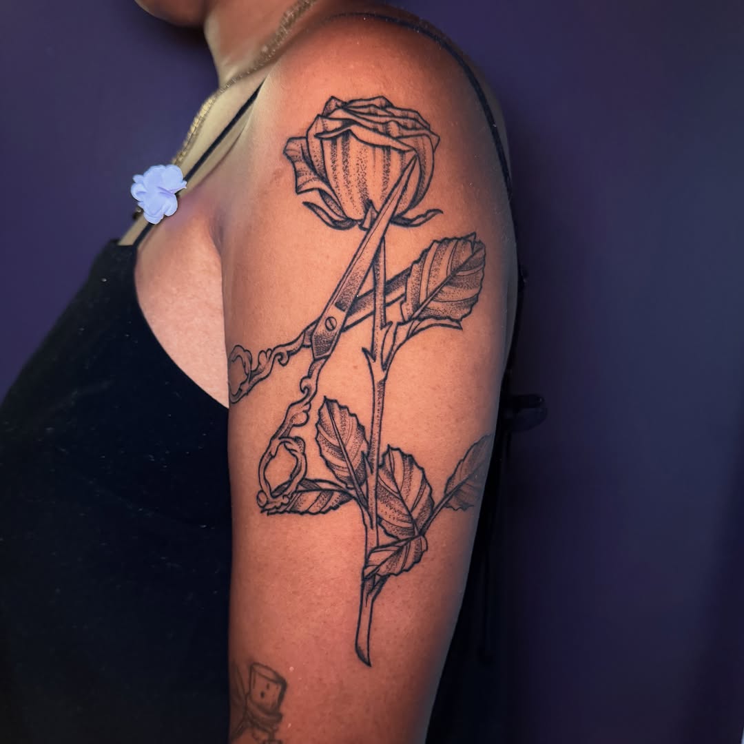 Tattoo by @tat_brandie — fine_line, black_and_grey