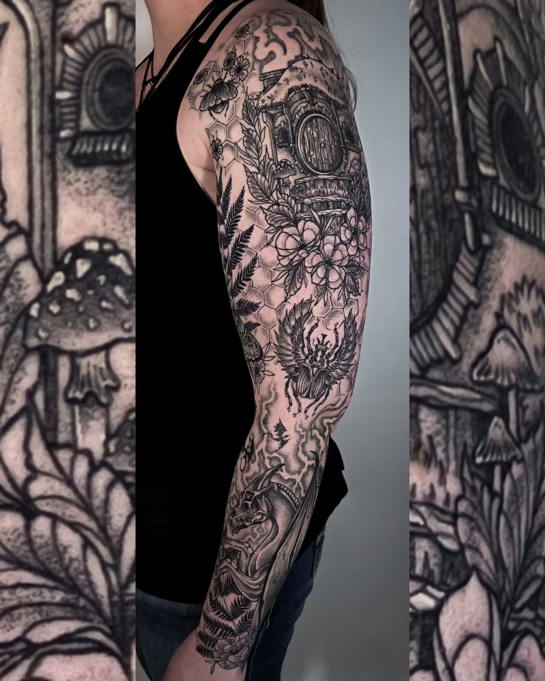 Tattoo by @corpsecreamtattoo — black_and_grey, illustrative