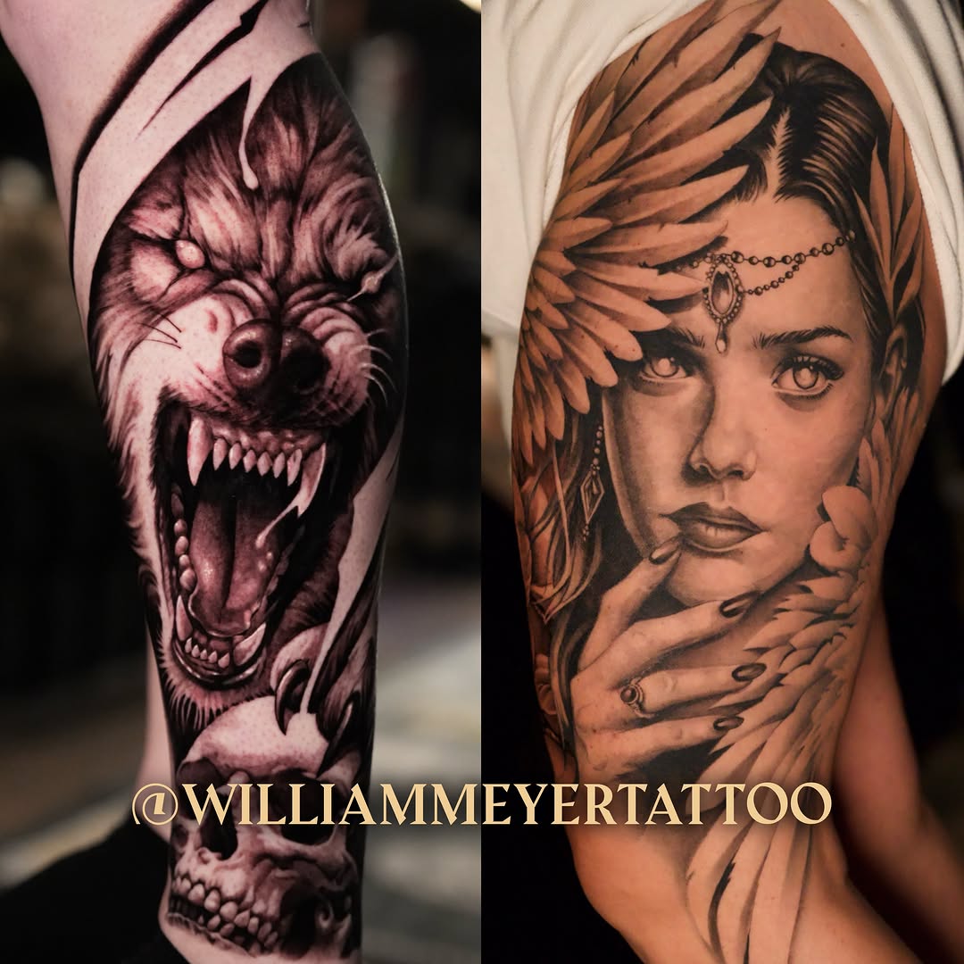 Tattoo by @kelsey_zussman โ realism, black_and_grey