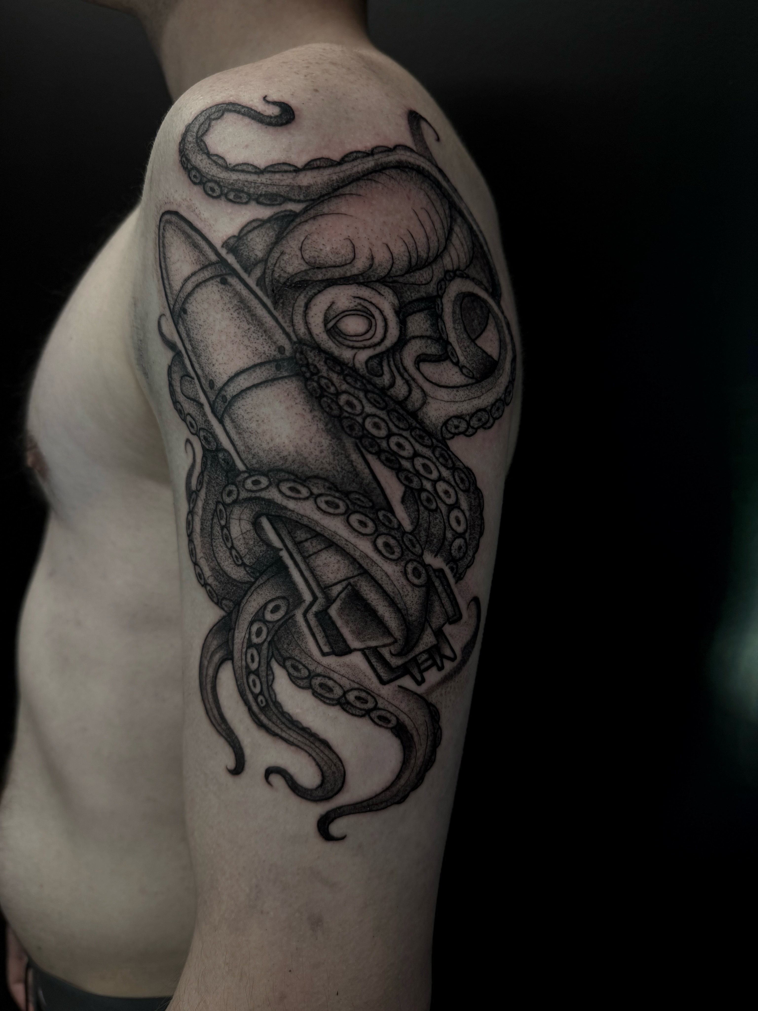 Tattoo by @sebastianinkk — dotwork, realism