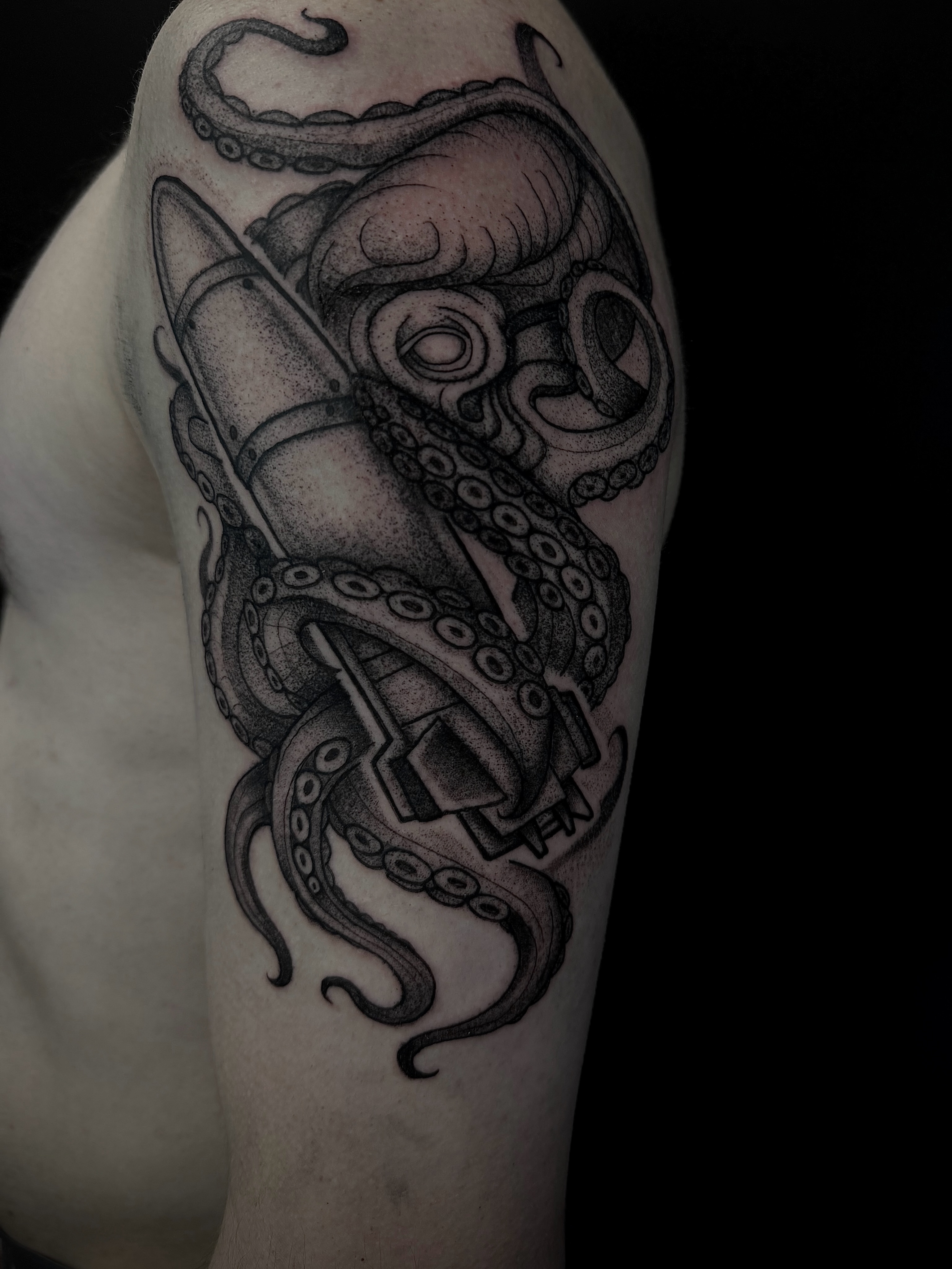 Tattoo by @sebastianinkk — dotwork, realism