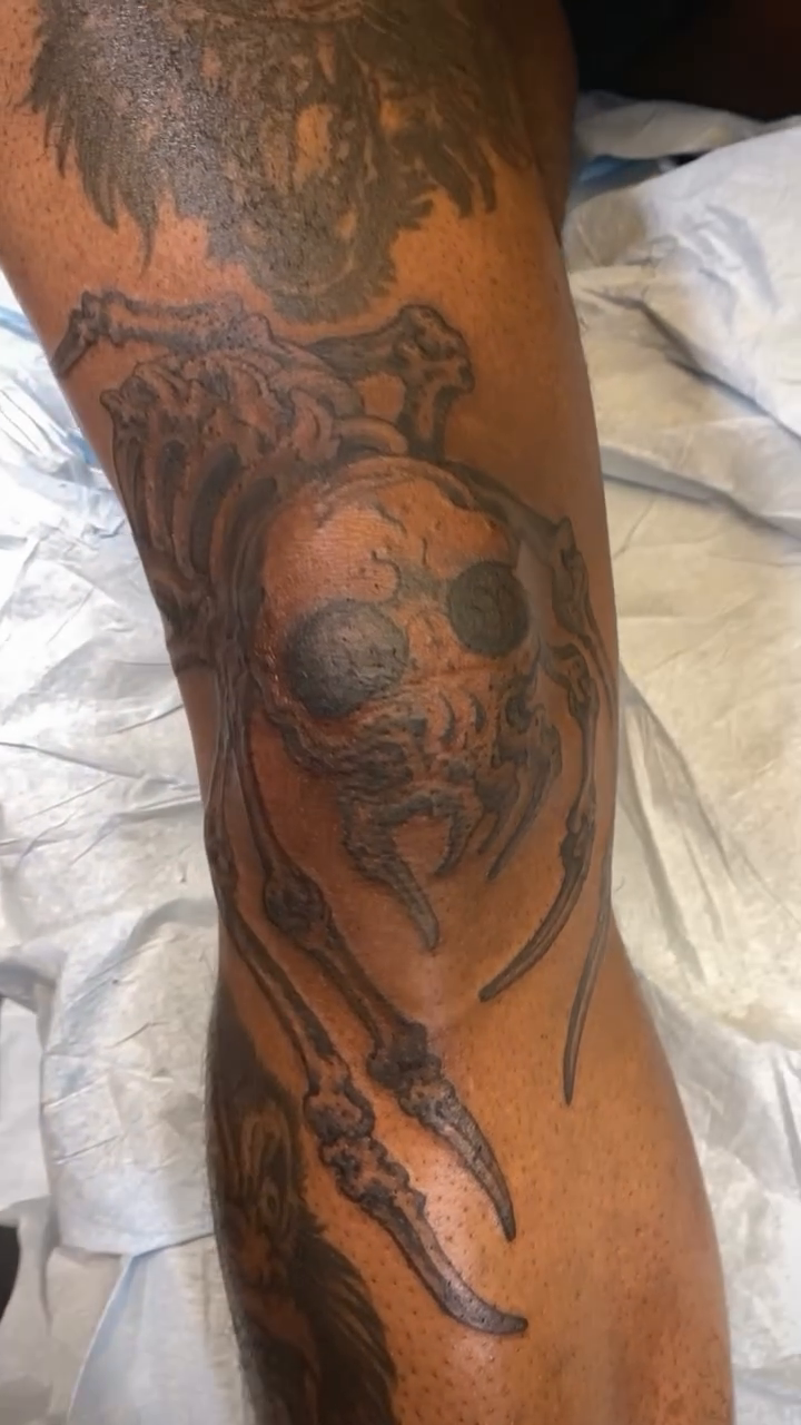 Tattoo by @candikinyobi — dark_realism, black_and_grey
