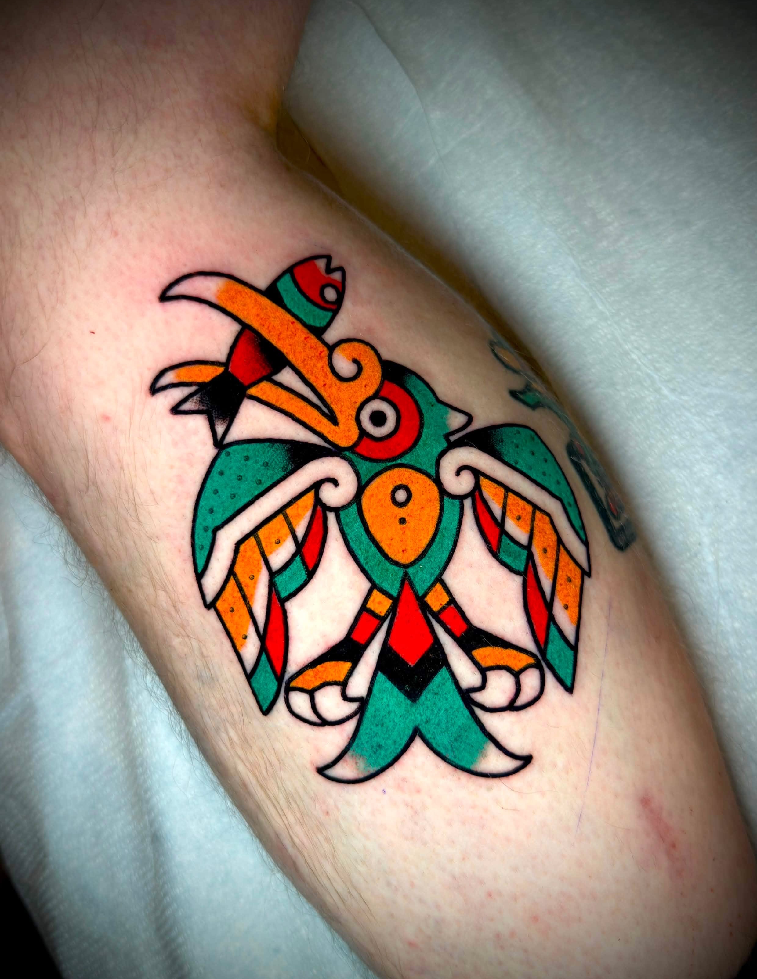 Bird American traditional tattoo on the forearm by โ L O S โ ๐ฒ๐ฝ