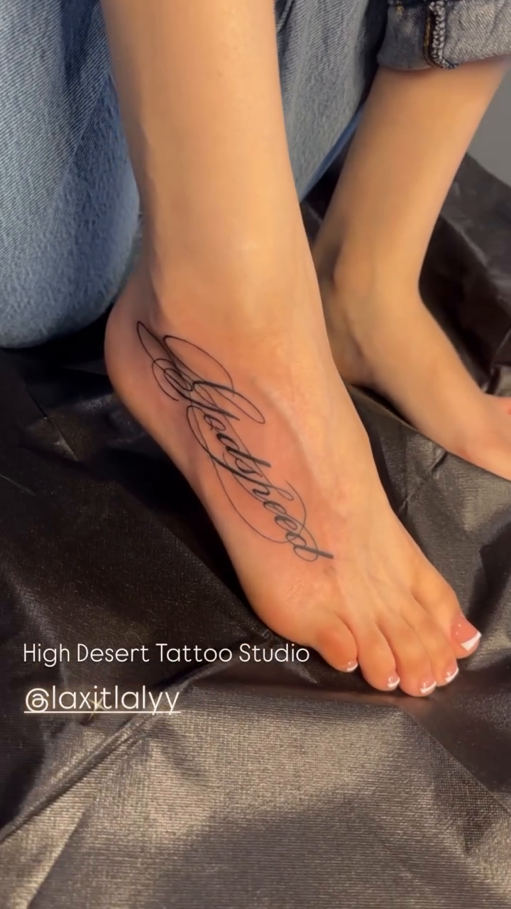 Tattoo by @angiestattoosaz — lettering_script, fine_line