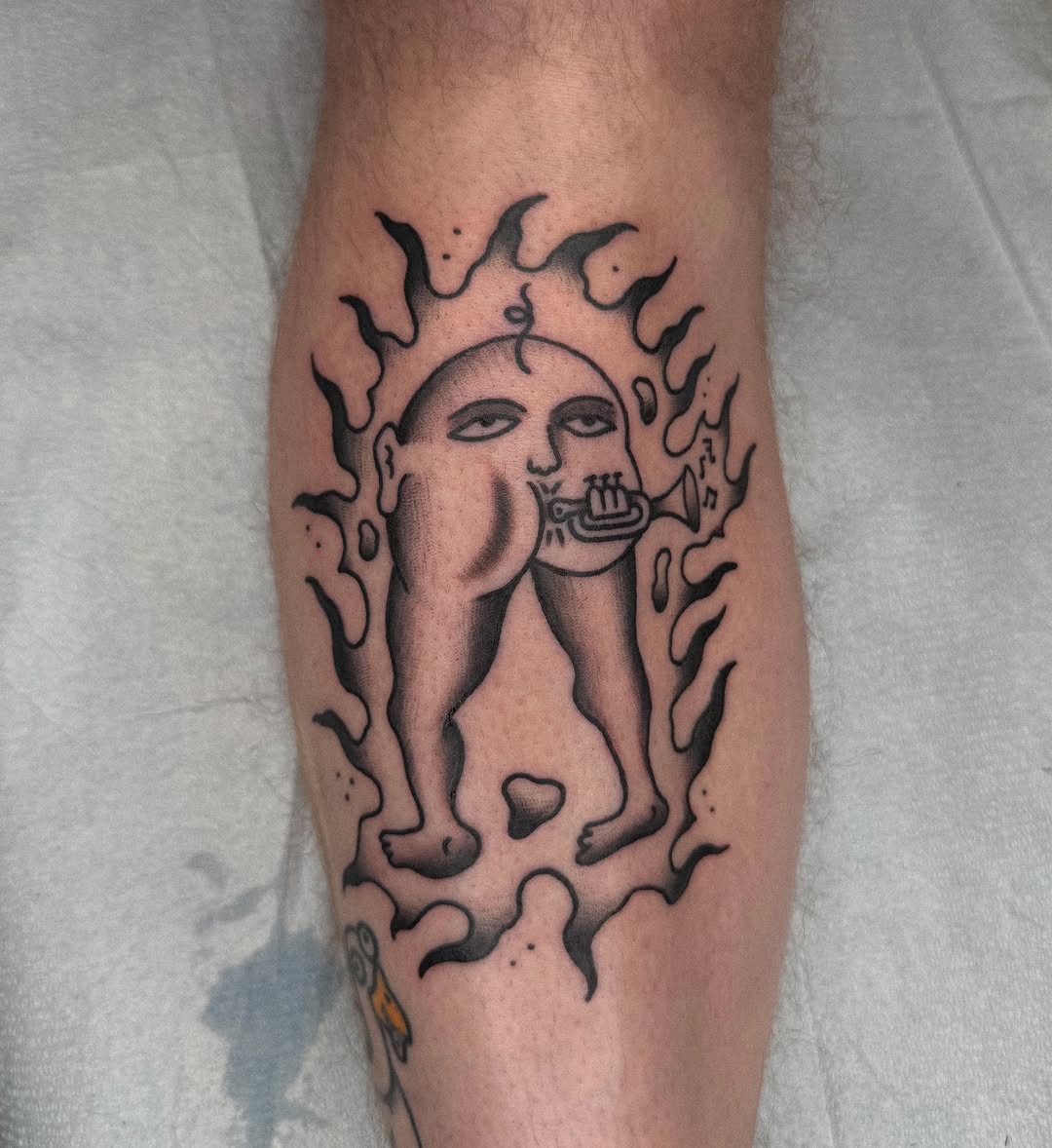 Tattoo by @baby__ugly — black_and_grey