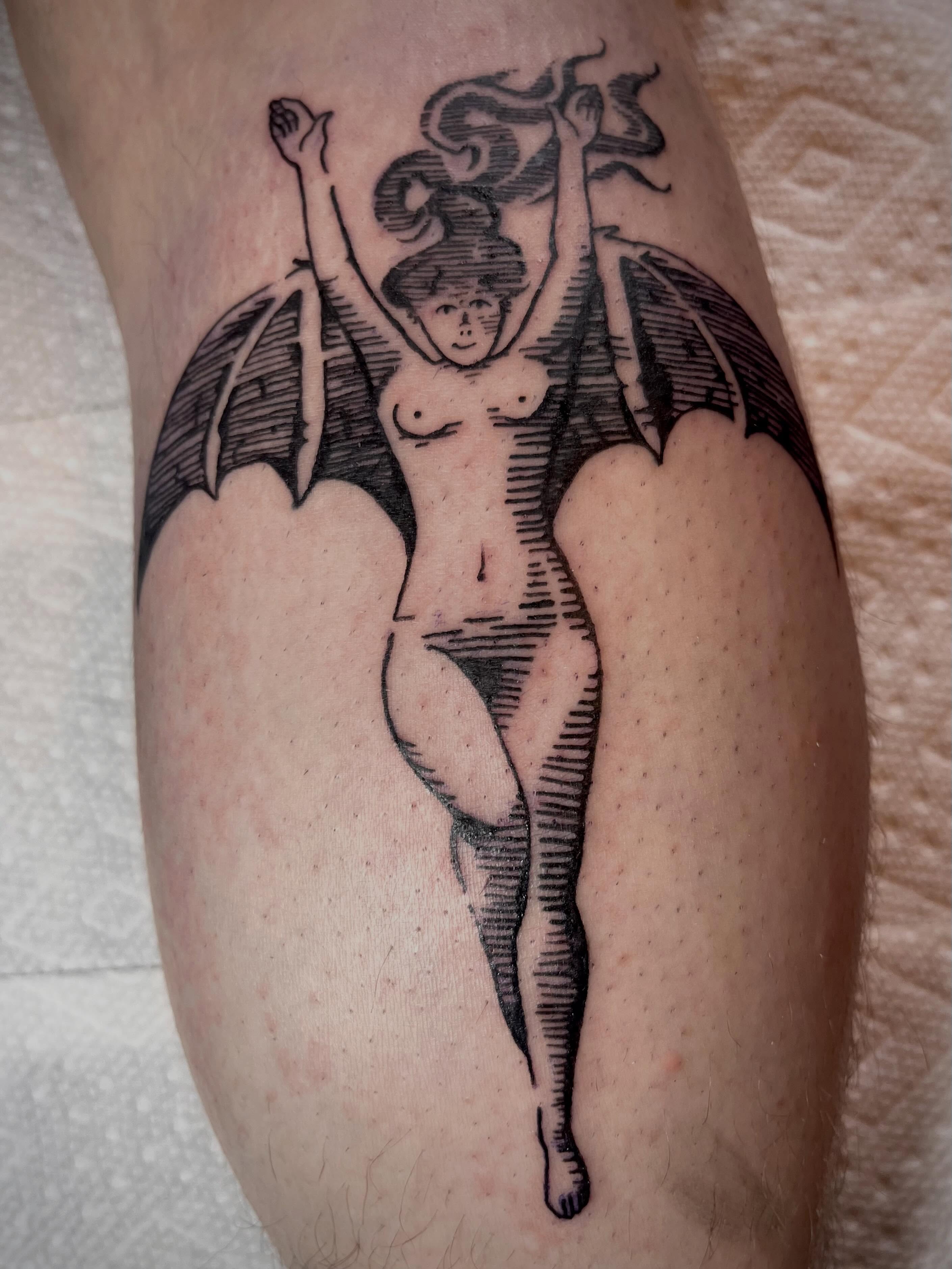 Tattoo by @audreywallacetattoo — black_and_grey