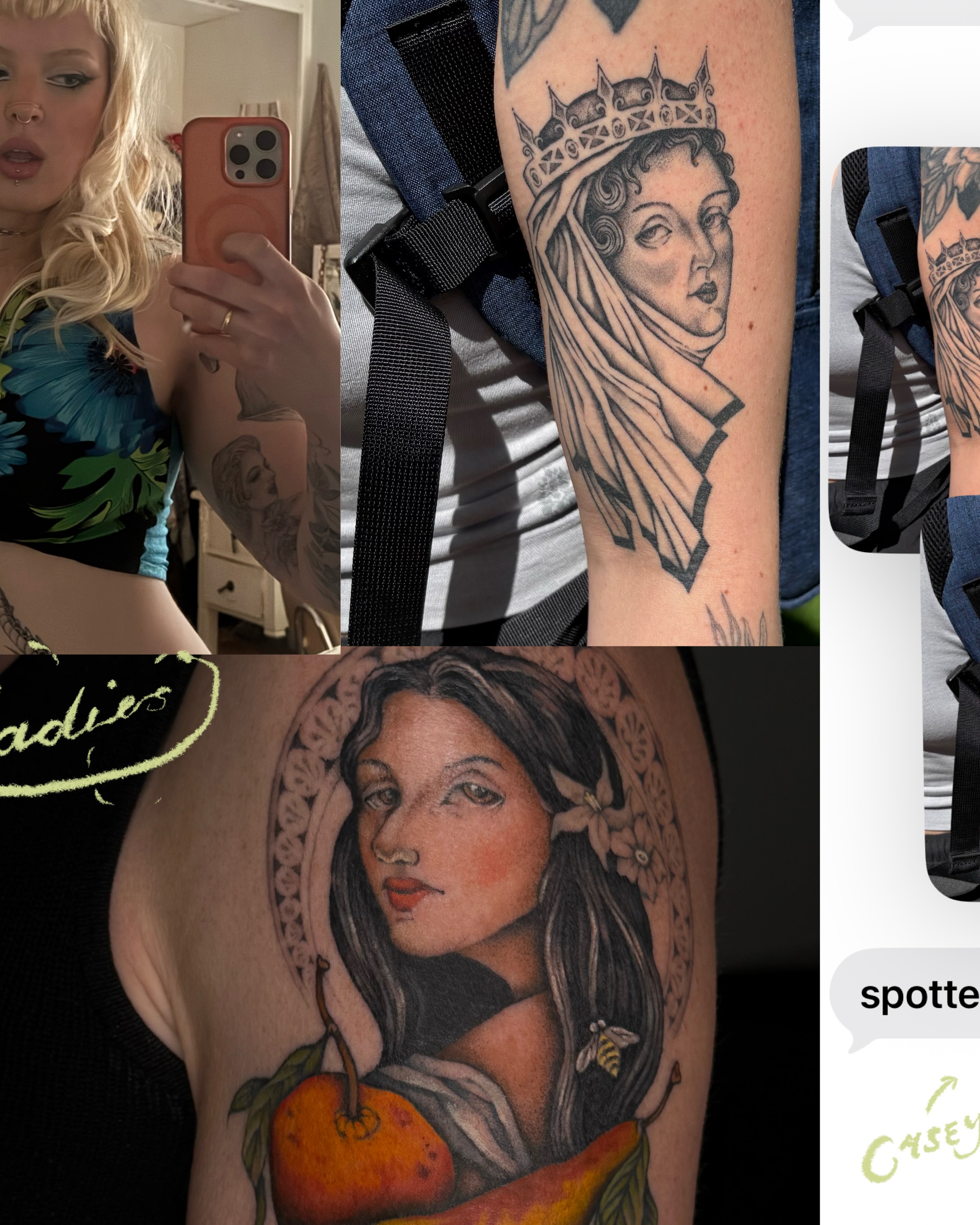 Woman with crown realism tattoo on the forearm by Sisilia