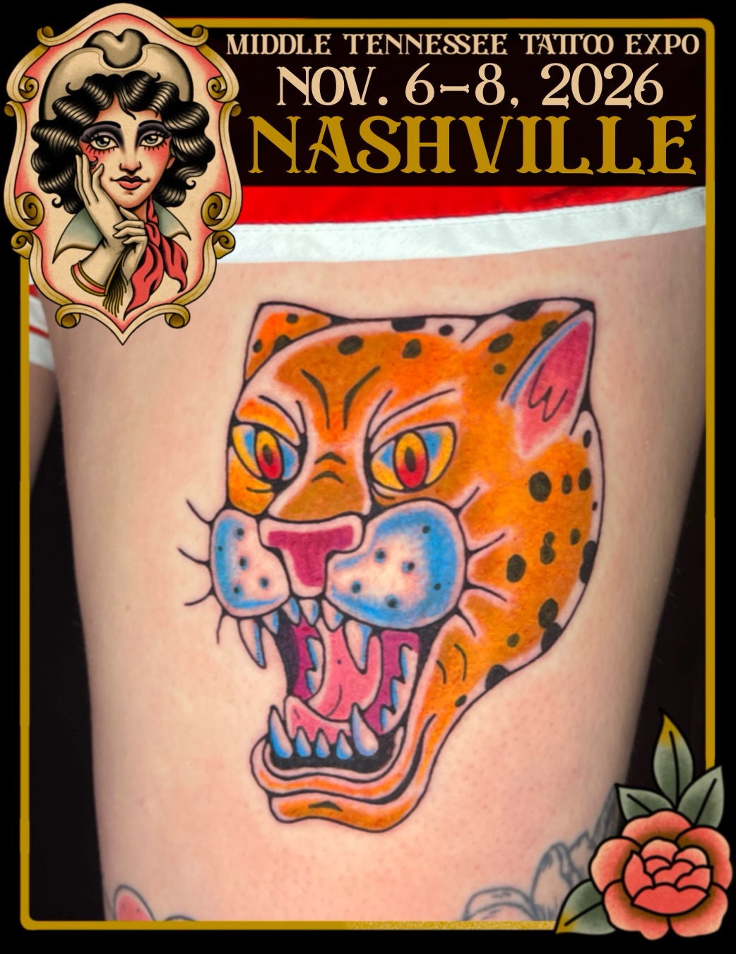 Jaguar head American traditional tattoo on the forearm by Tattoo Kayla
