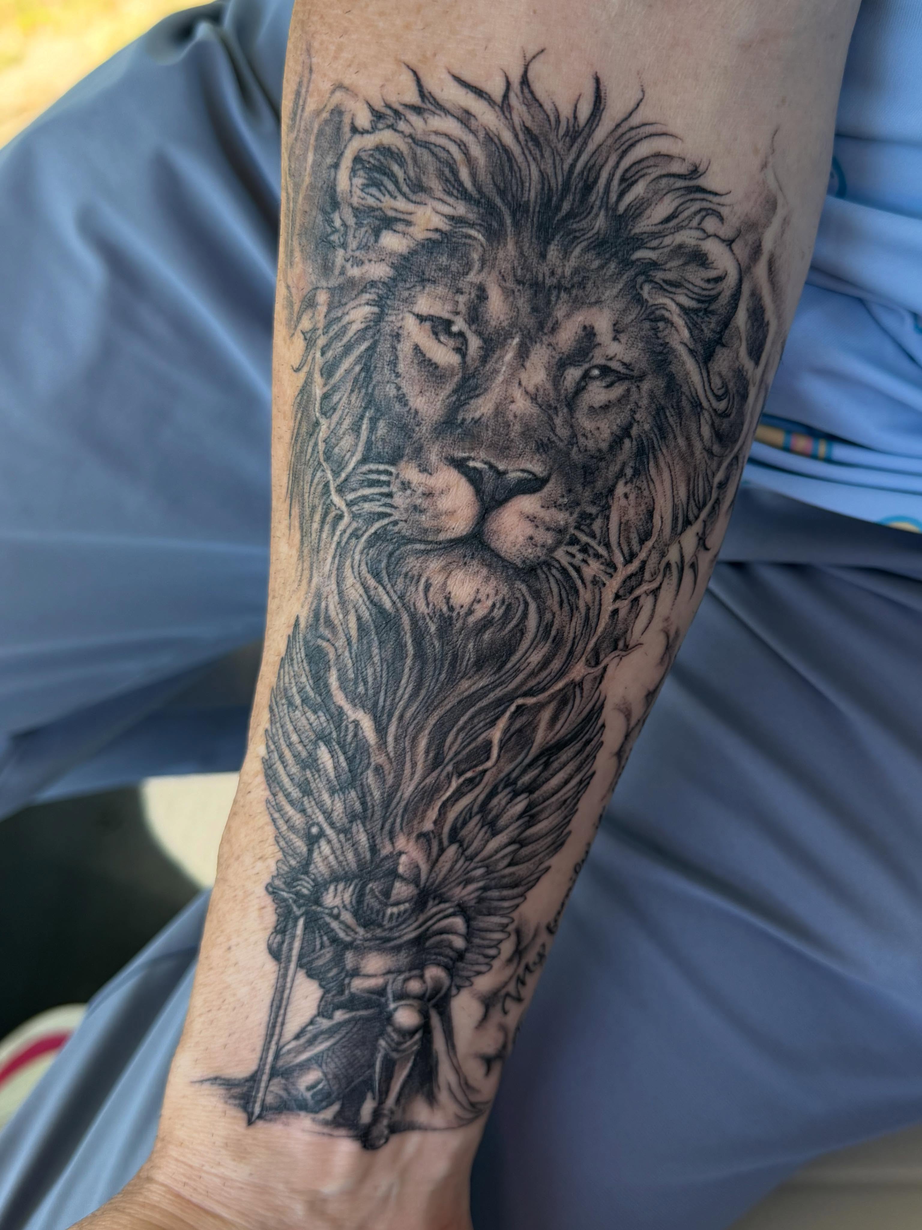 Tattoo by @stonyh4wk — black_and_grey, realism