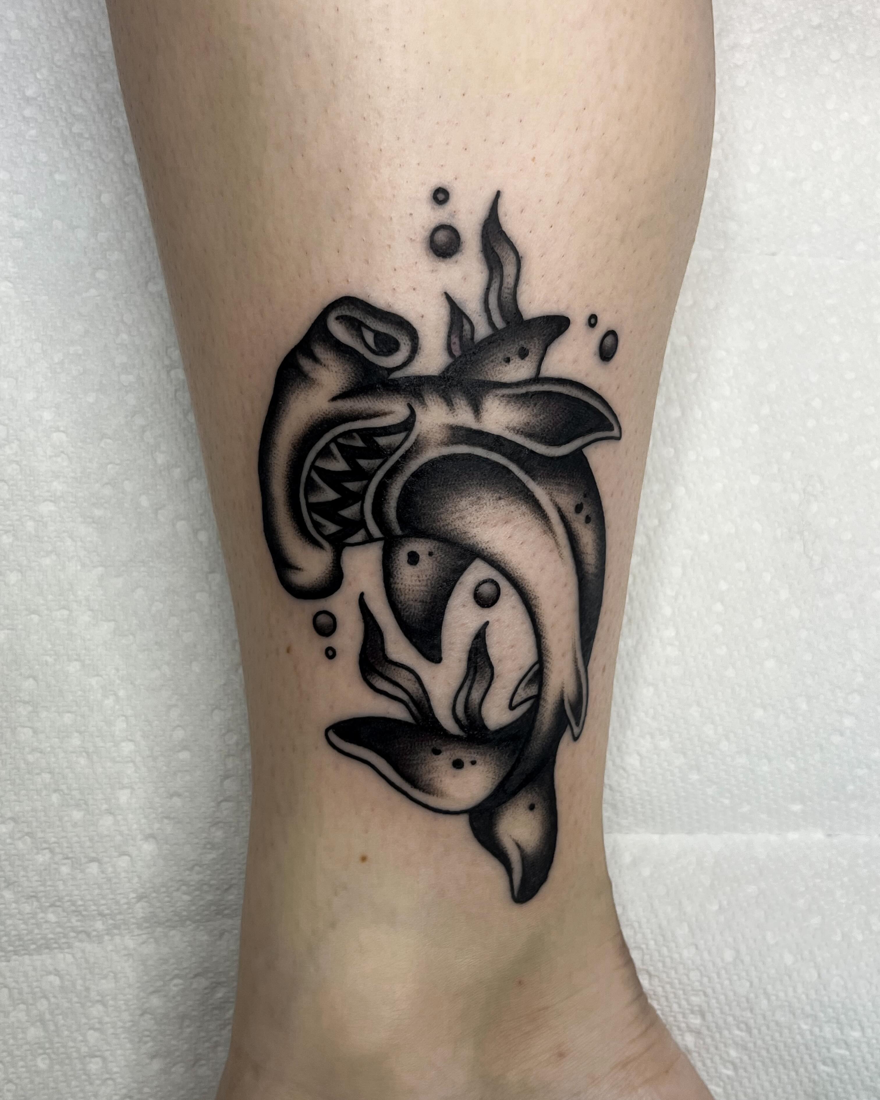 Tattoo by @ninarosatattoo — american_traditional, black_and_grey
