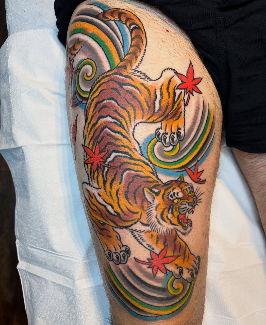 Tattoo by @mason_montgomery — american_traditional, japanese_irezumi